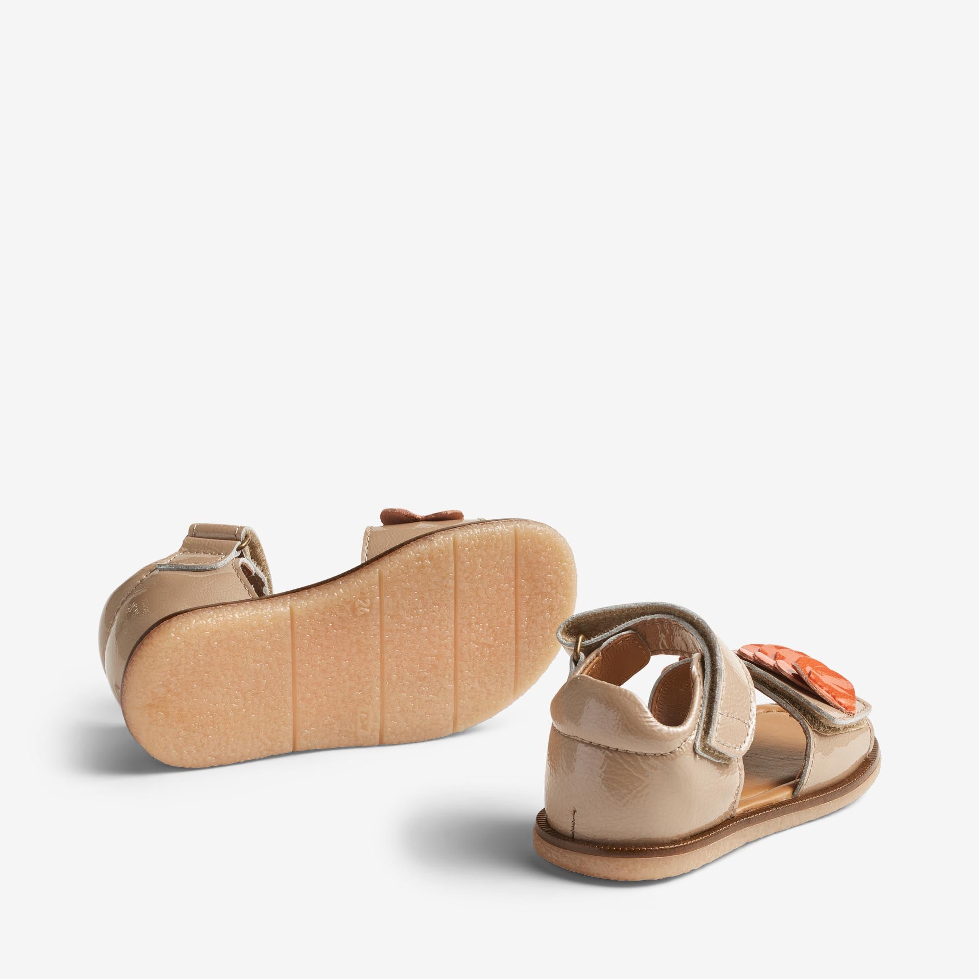 wheat-uma-sandale-kinder-red-beige-leder-klett-herz image 3
