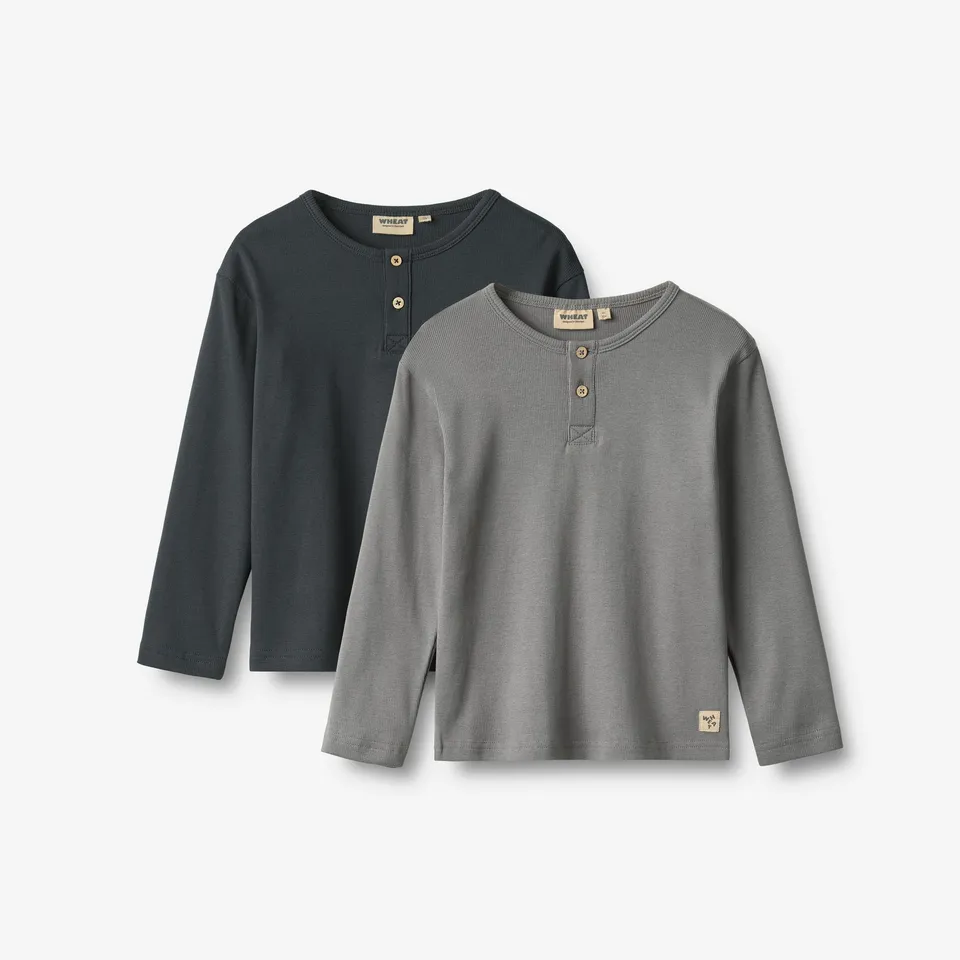 wheat-morris-langarmshirt-flint-bio-baumwolle-henley image 1
