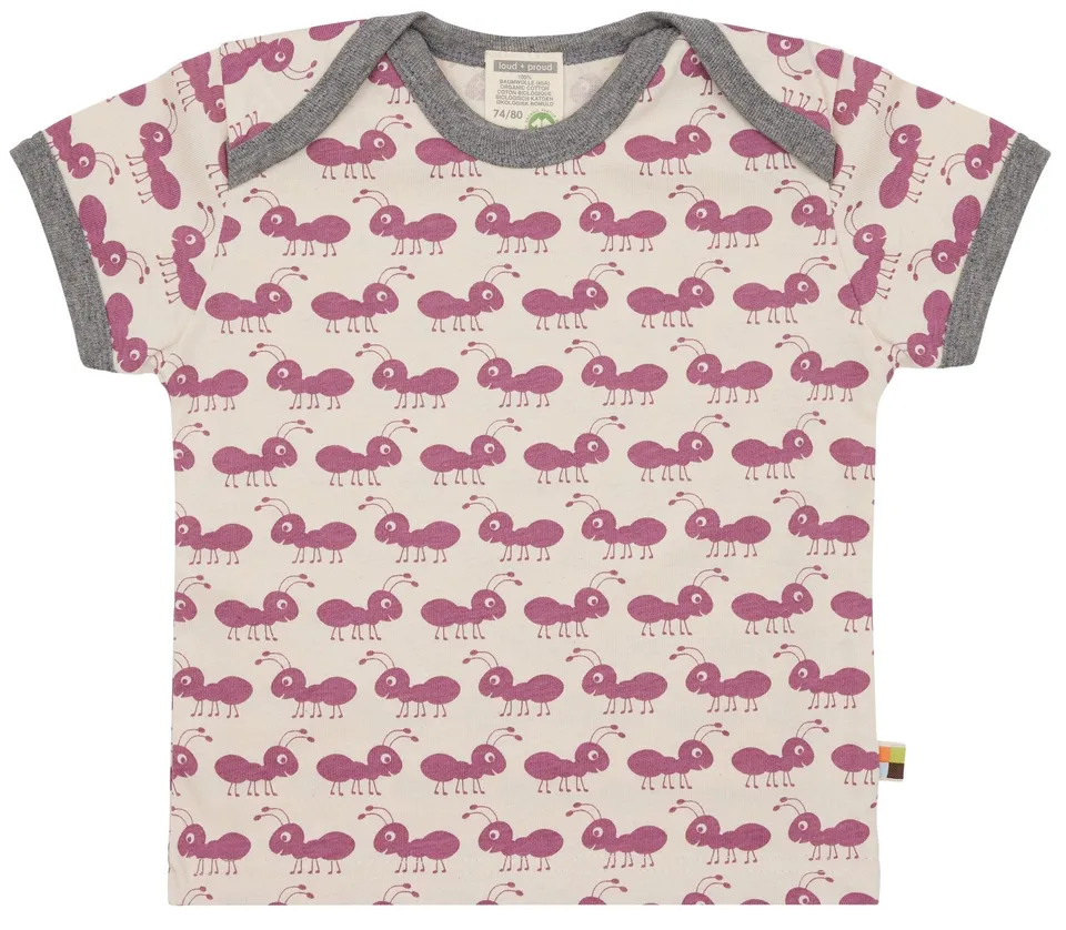 loud-proud-classics-t-shirt-mit-druck-ameisen-grape-bio image 1