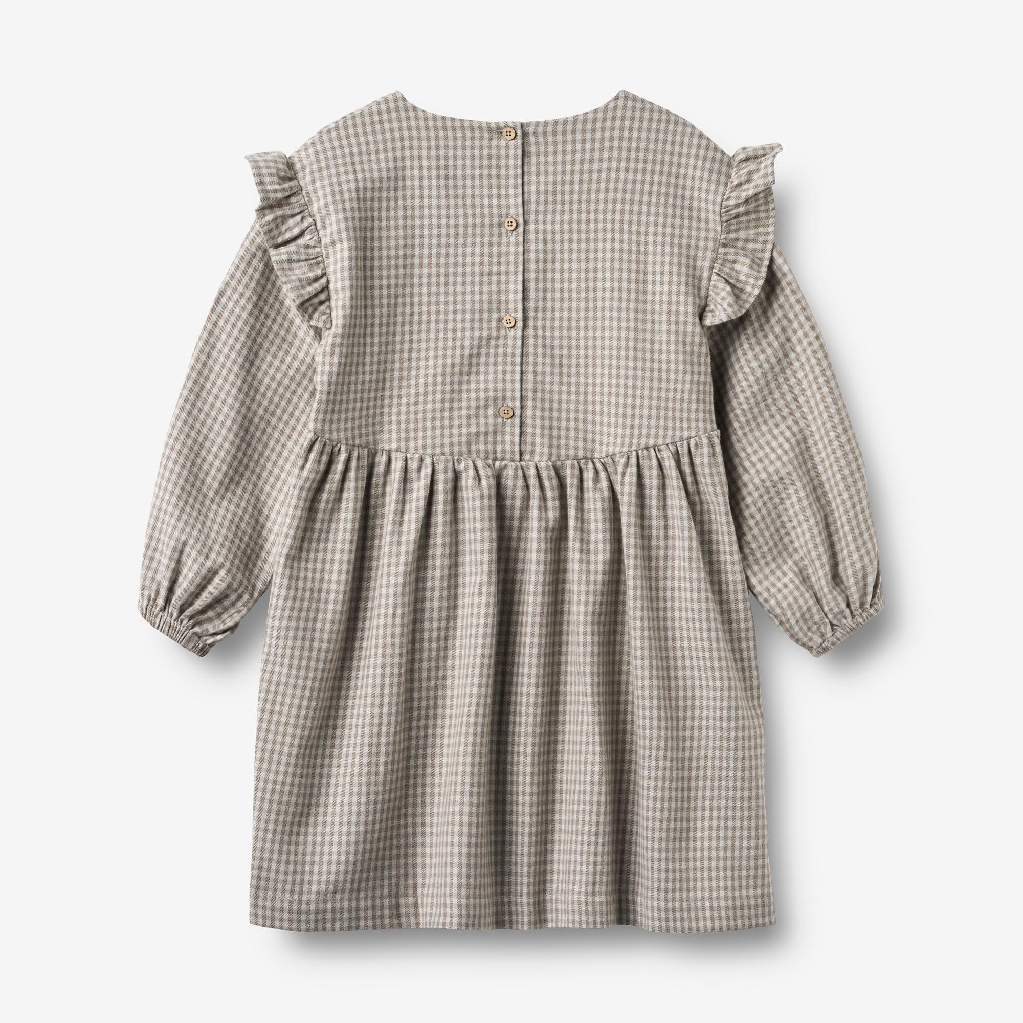 wheat-gro-kleid-greybrown-check-bio-flanell-langarm image 4