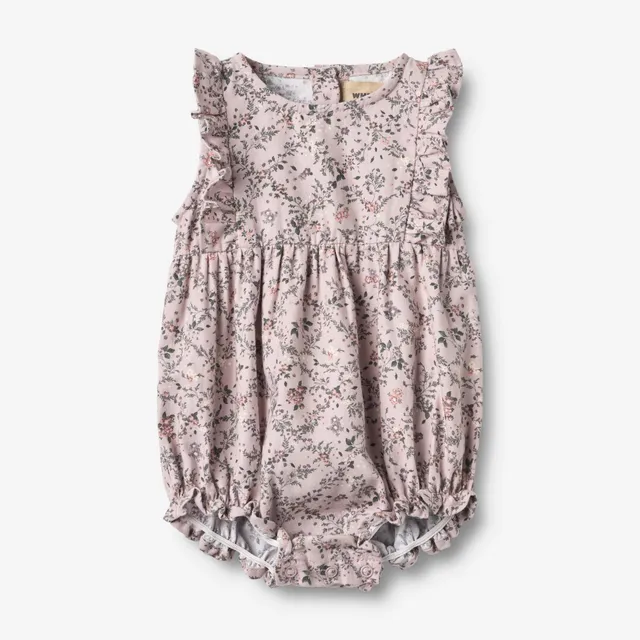 wheat-emmaline-romper-lilac-checked-flowers-baby image 1