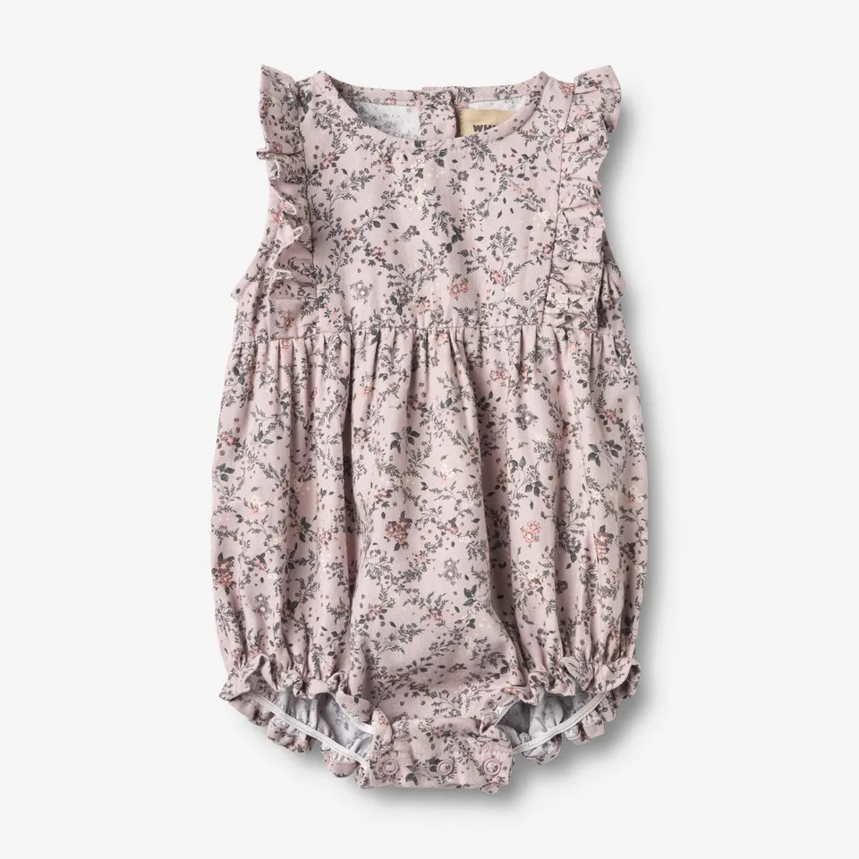 wheat-emmaline-romper-lilac-checked-flowers-baby image 1