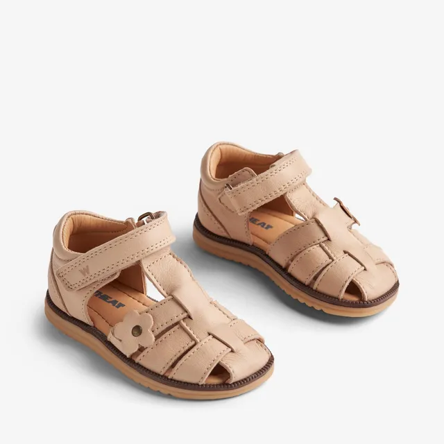 wheat-sky-flower-sandale-beige-rose-baby-leder-klett image 1