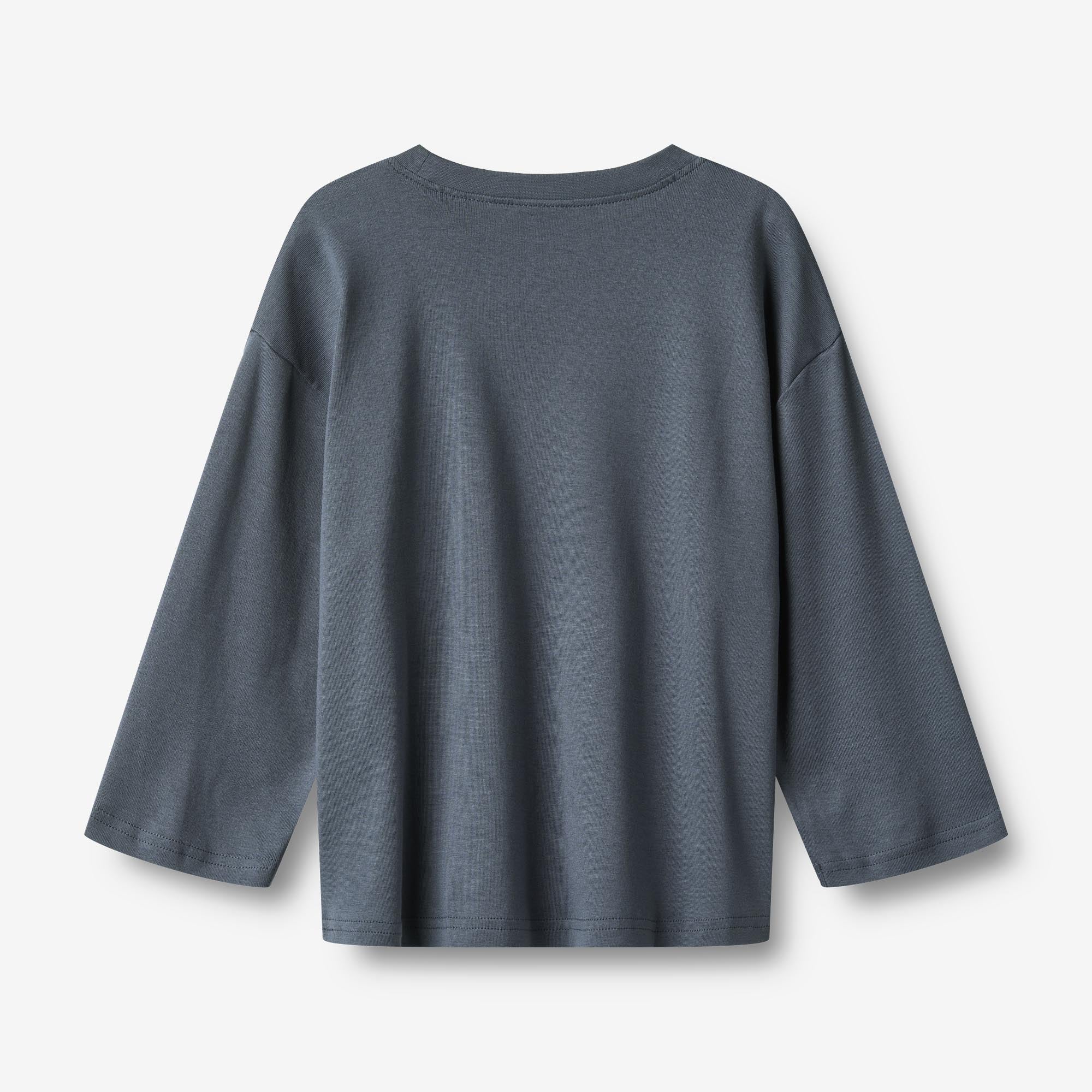 wheat-langarmshirt-axe-print-t-shirt-greyblue-bio-baumwolle image 3