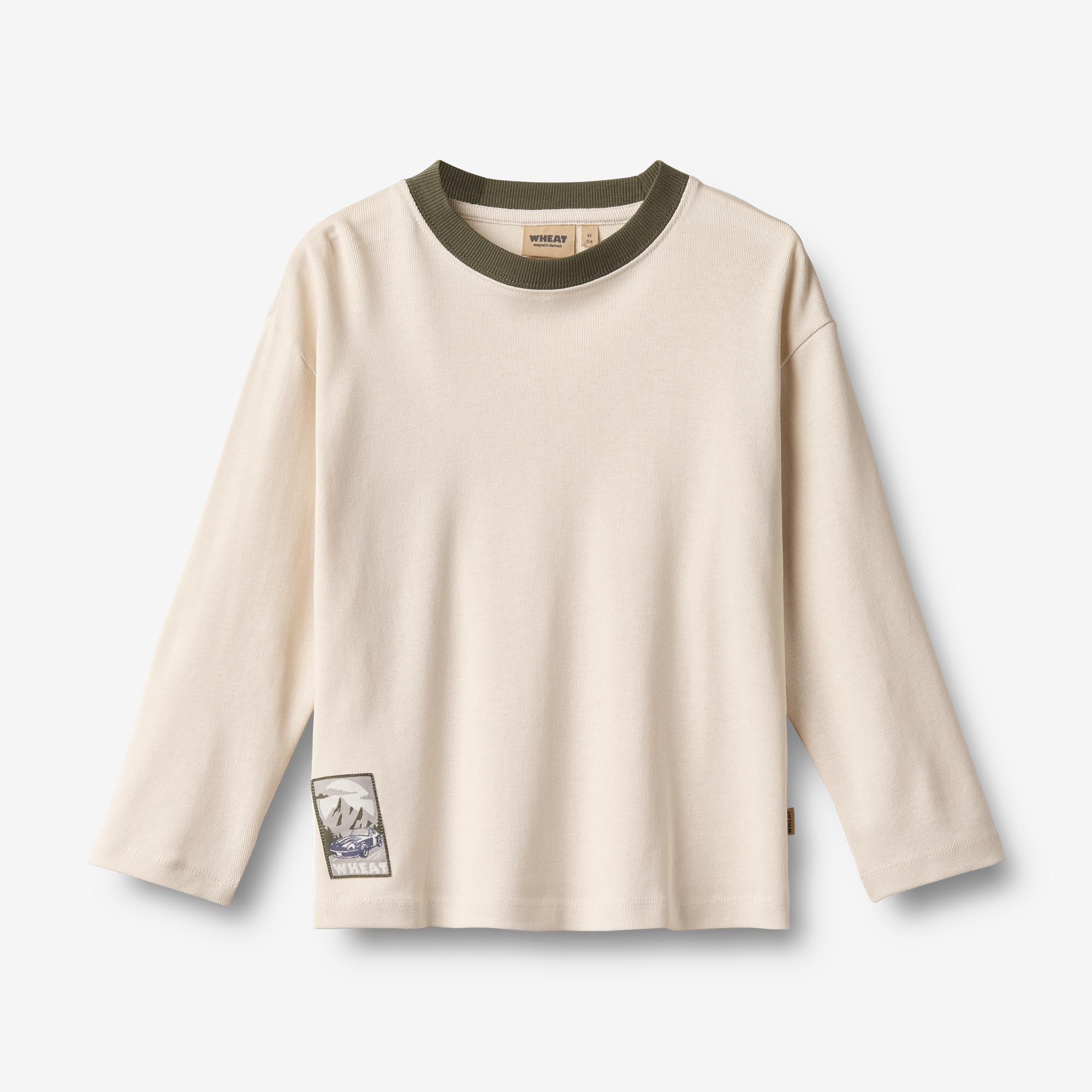 wheat-dixie-badge-langarmshirt-eggshell-bio-baumwolle image 1