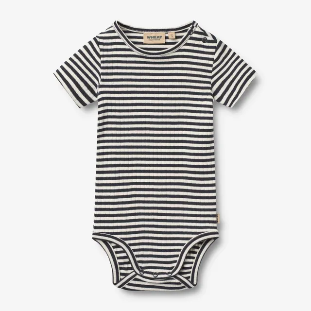 wheat-edvald-kurzarm-body-navy-rib-stripe-bio-baumwolle image 1