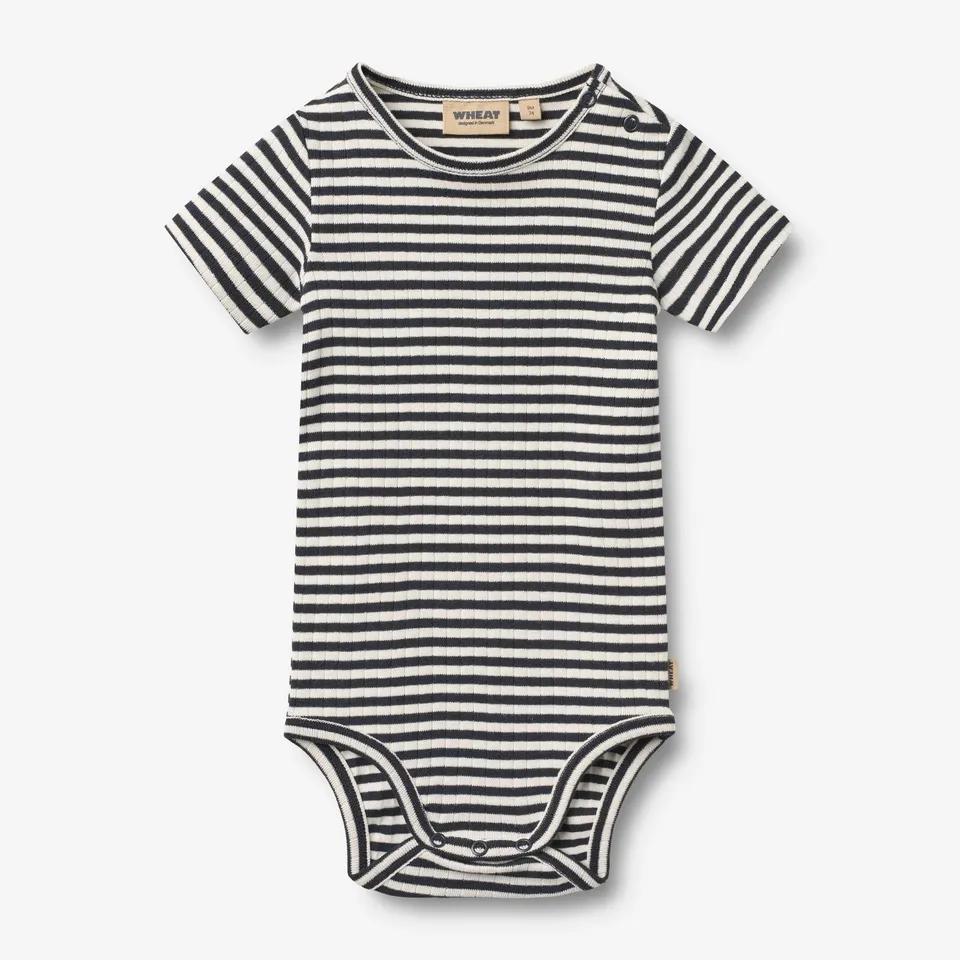 wheat-edvald-kurzarm-body-navy-rib-stripe-bio-baumwolle image 1