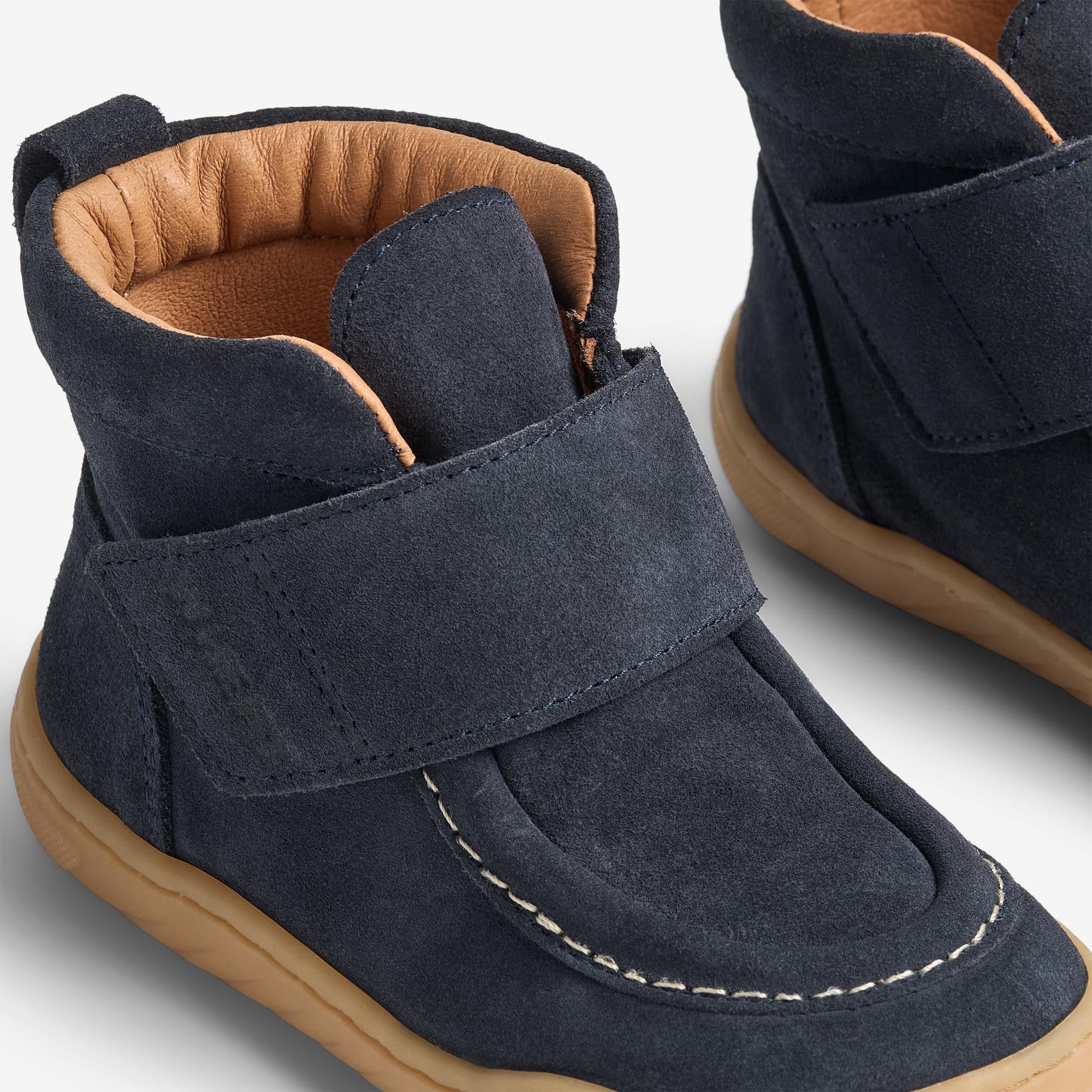wheat-obi-bootie-kinder-navy-barfu-wildleder image 4