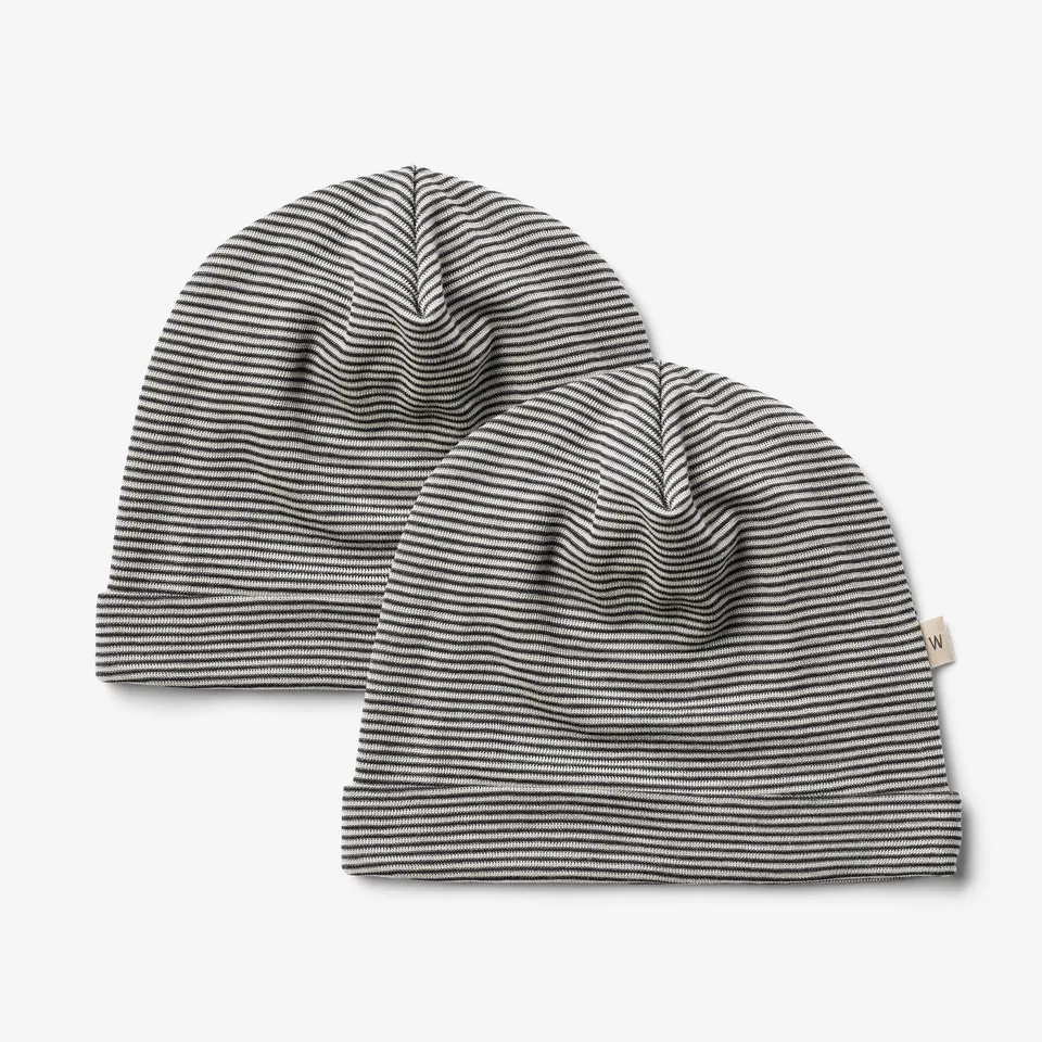 wheat-emo-2-wool-hat-navy-stripe-merinowolle-2er-set image 1