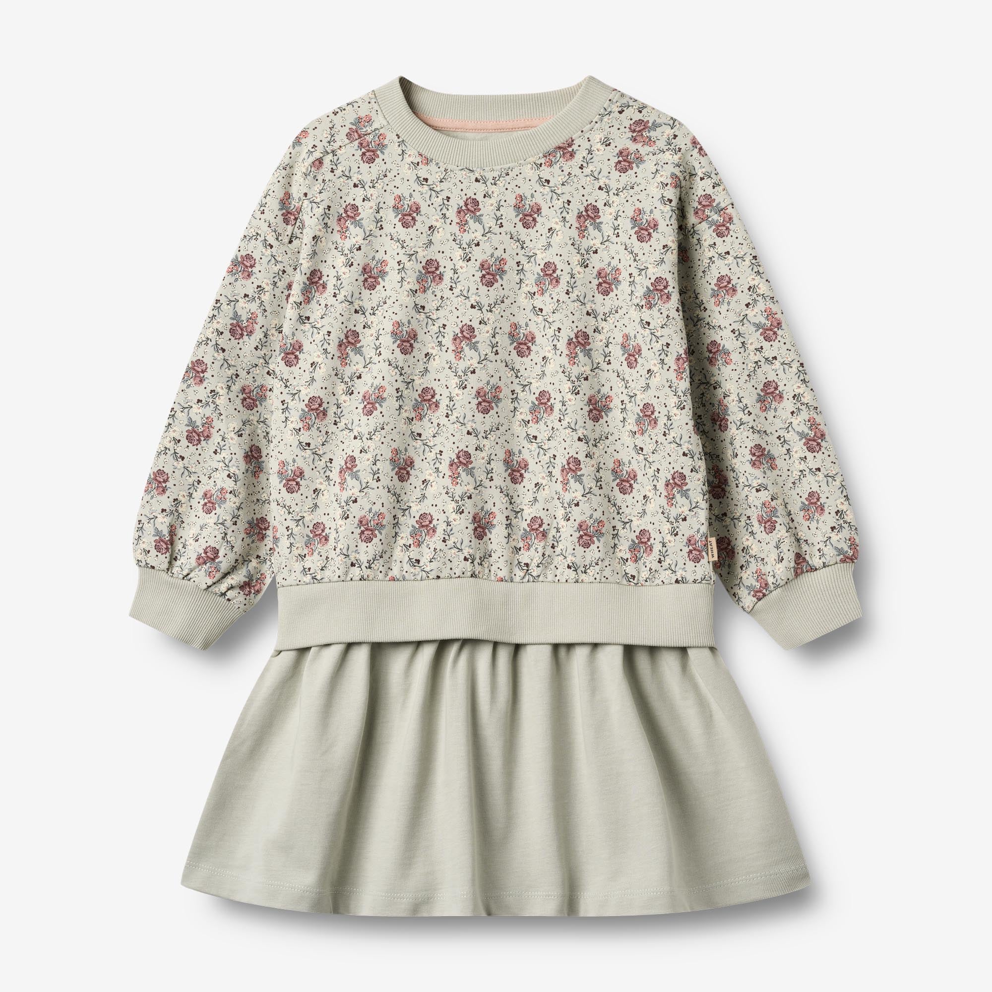 wheat-maggie-sweatkleid-slightly-green-flowers-bio image 1