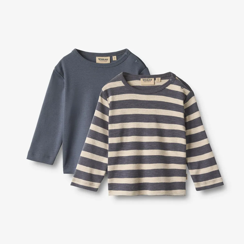 wheat-milo-langarmshirt-2er-set-greyblue-stripe-bio image 1