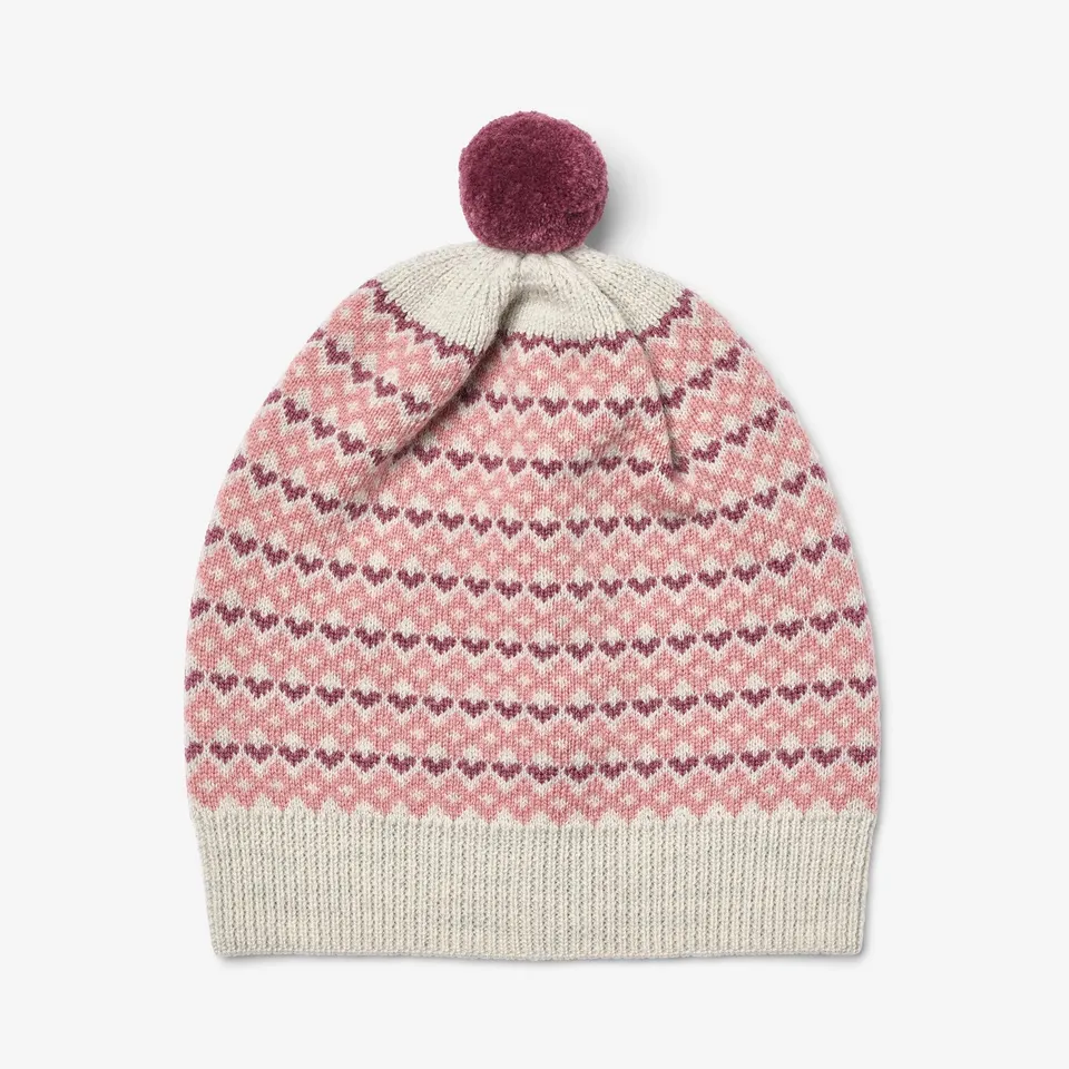 wheat-doonia-beanie-eggshell-merinowolle-mit-bommel image 1