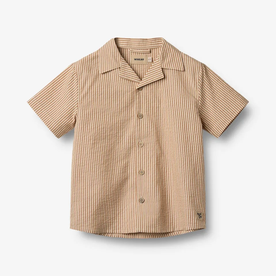 wheat-anker-shirt-caramel-stripe-kinder-hemd-bio-kurzarm image 1
