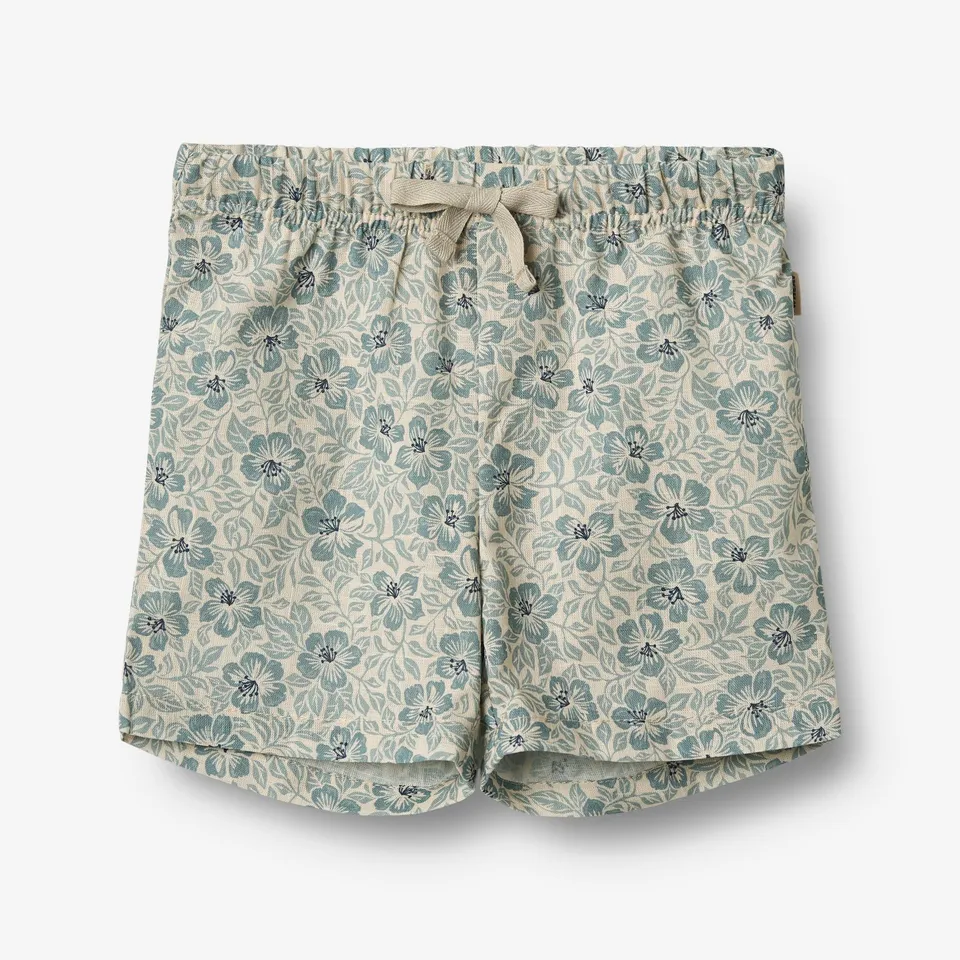 wheat-shorts-max-aqua-hawaii-flowers-baby-shorts-bio image 1