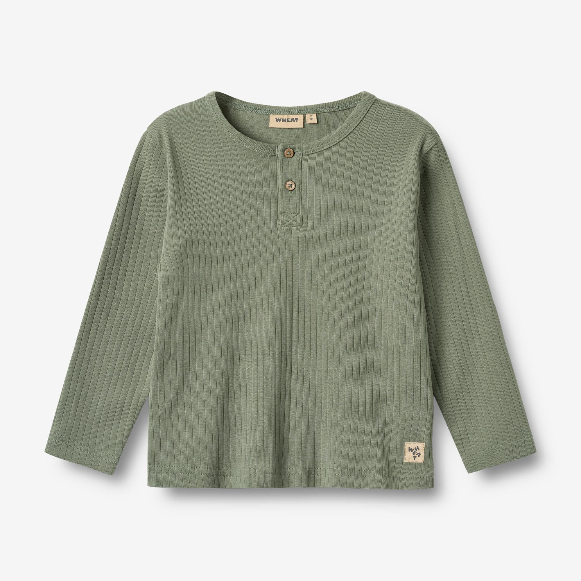 wheat-morris-t-shirt-langarm-dusty-green-bio-baumwolle image 1