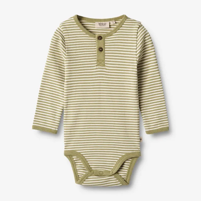 wheat-body-benny-sage-green-stripe-langarmbody-bio image 1