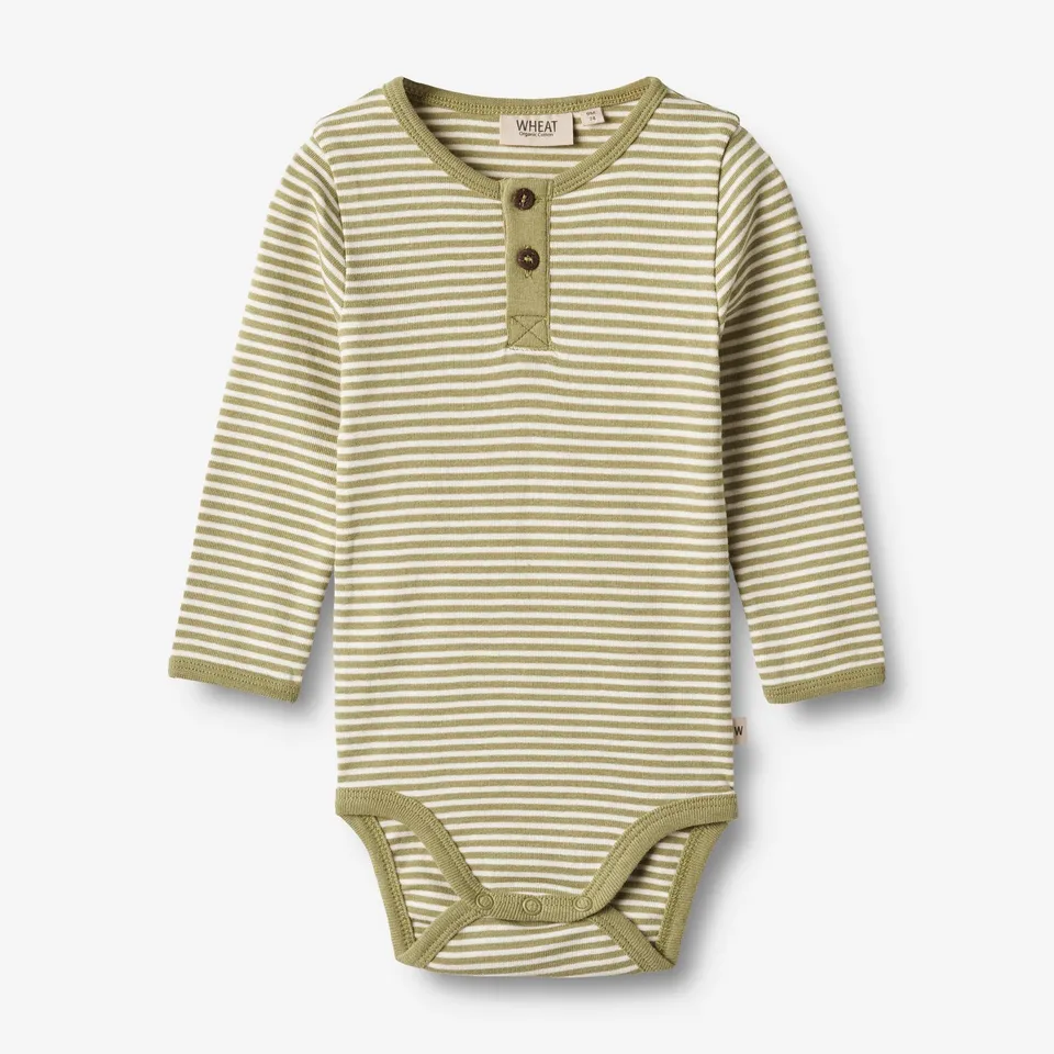 wheat-body-benny-sage-green-stripe-langarmbody-bio image 1