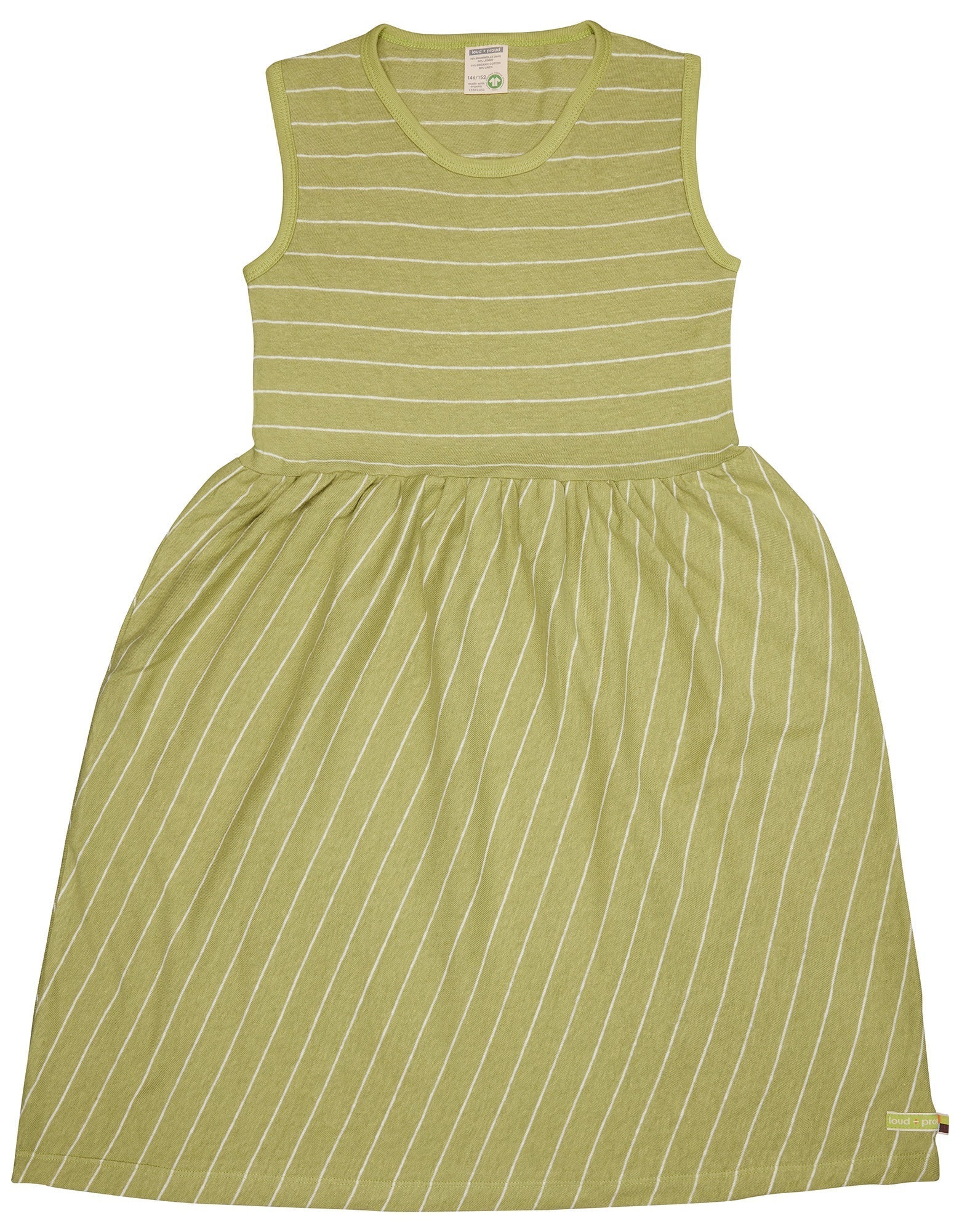 loud-proud-classics-kleid-streifen-mit-leinen-m-dchen-avocado-134-140 image 1
