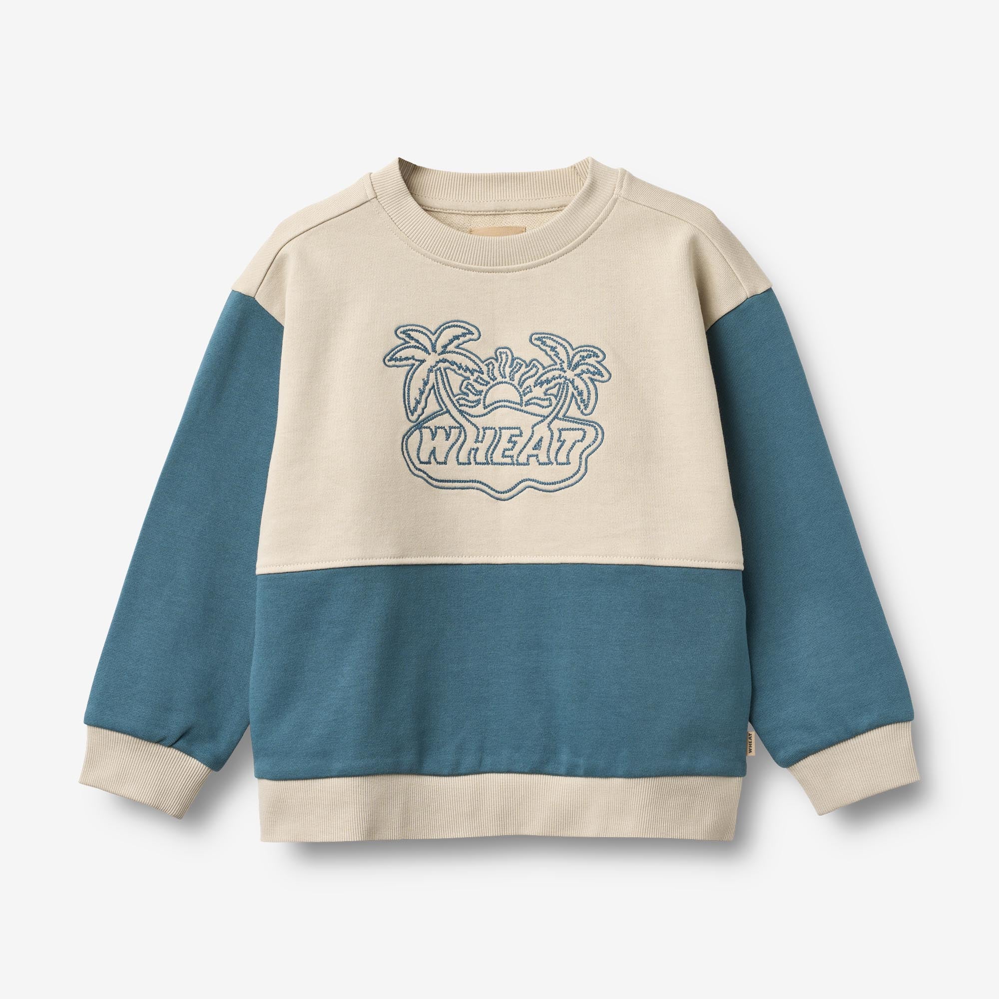 wheat-steff-sweatshirt-blue-teal-bio-baumwolle image 1