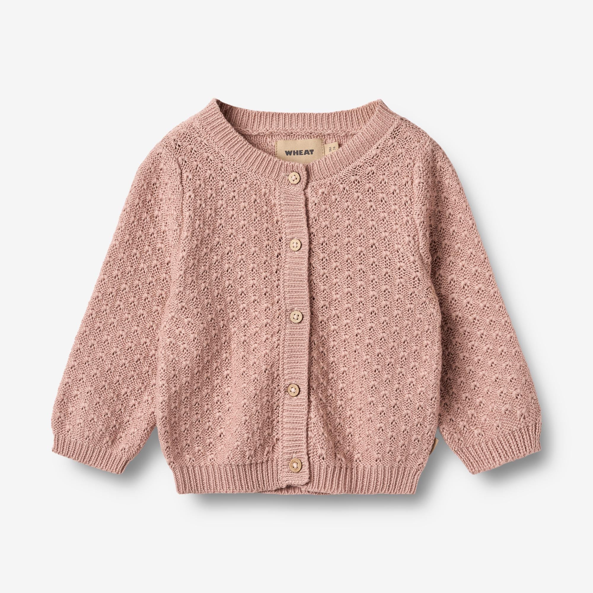 wheat-magnella-strickjacke-baby-cardigan-rose-powder-bio image 2