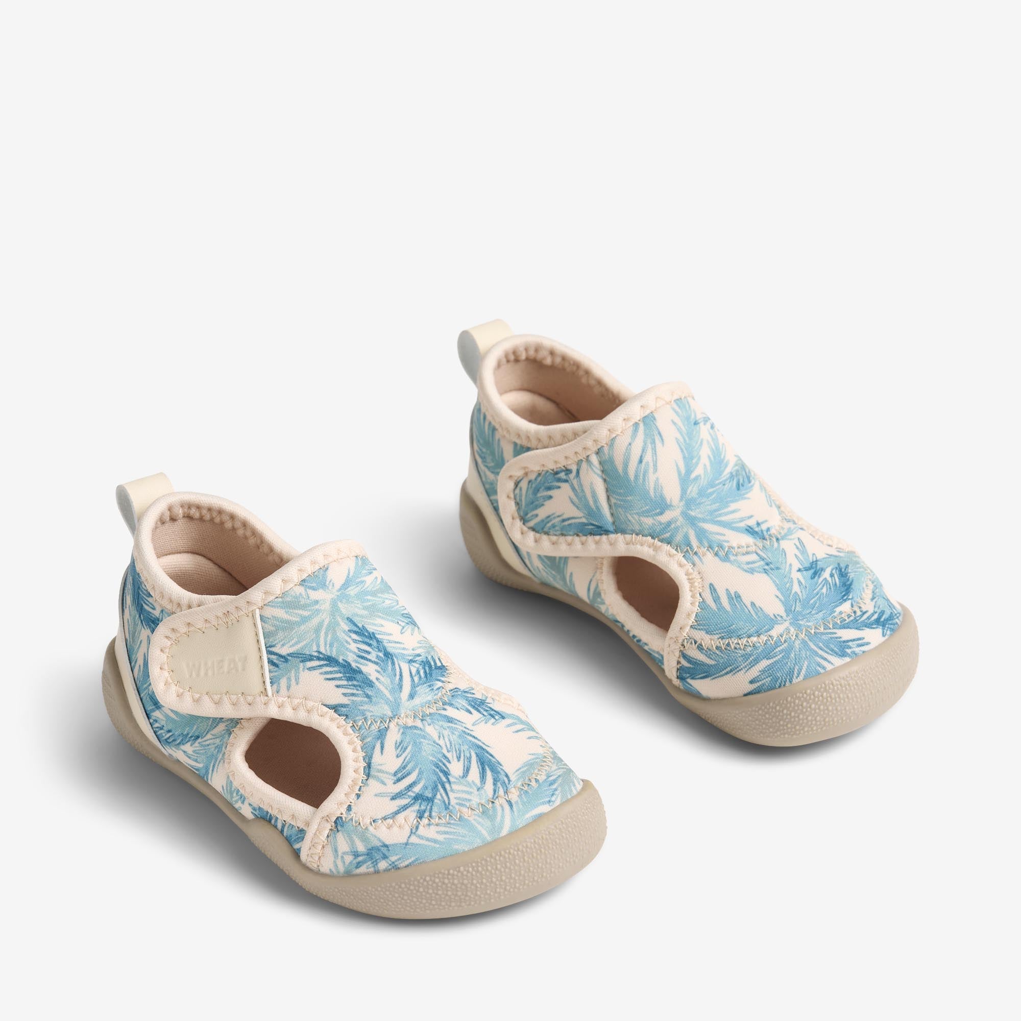 wheat-swirl-beach-shoe-palm-blue-neopren-klett image 1