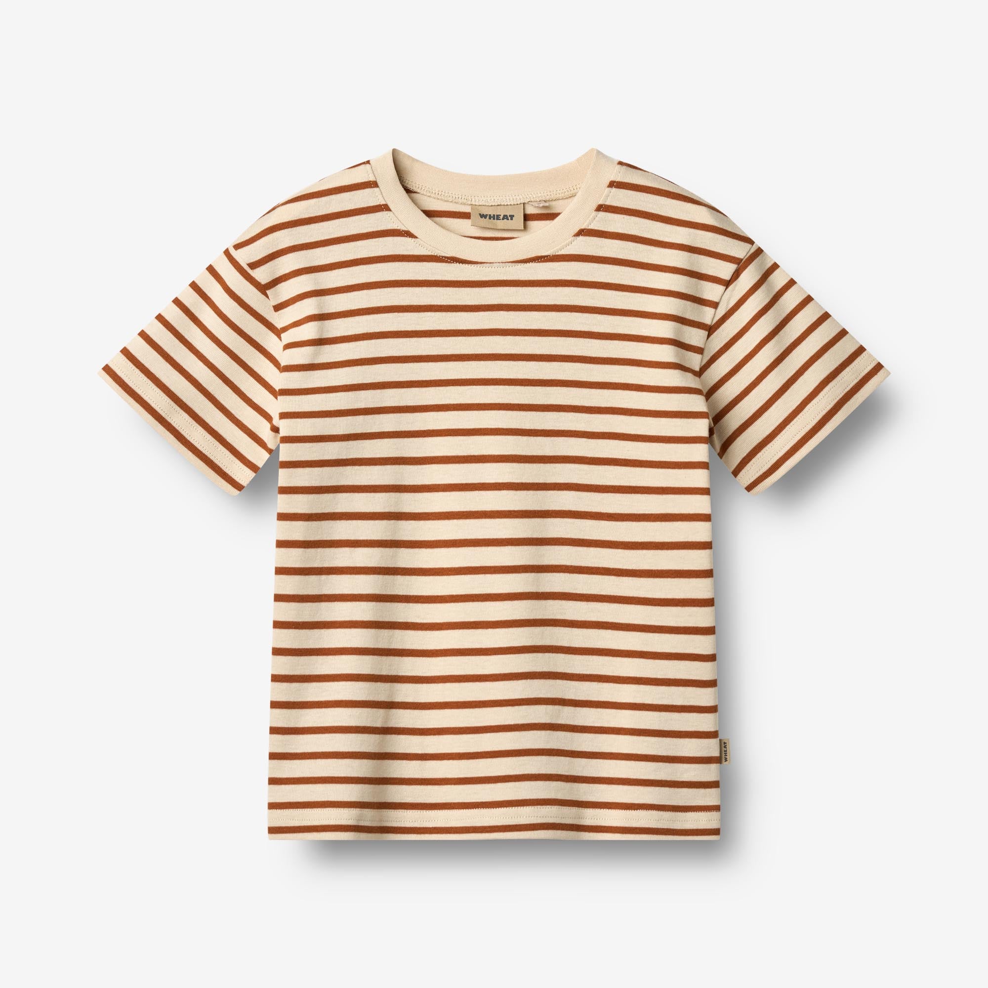 wheat-fabian-t-shirt-s-s-kinder-warm-caramel-stripe-bio-baumwolle image 1