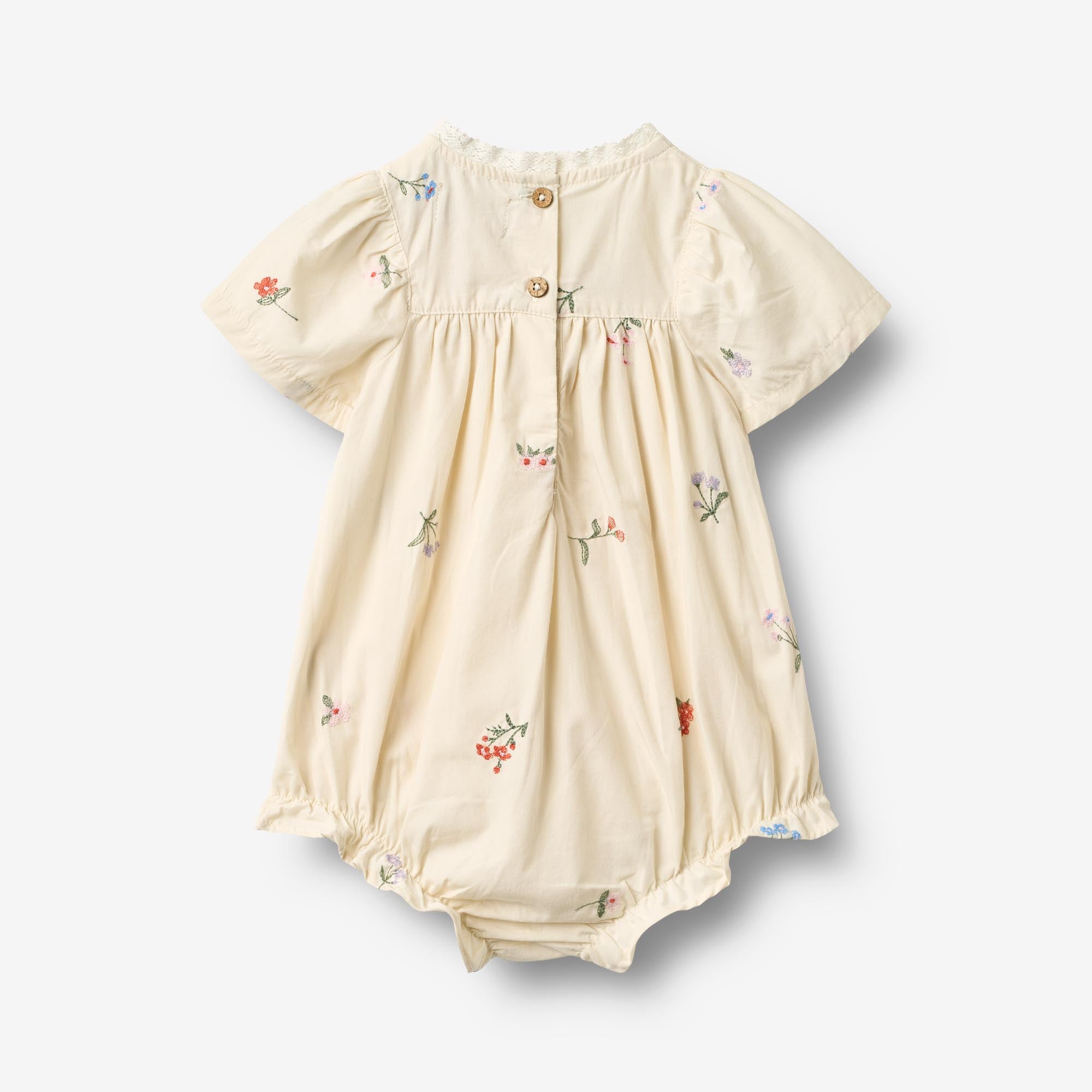 wheat-margit-romper-baby-ivory-stickblumen-bio-baumwolle image 2
