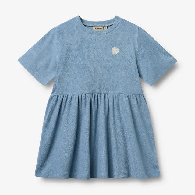 wheat-astrid-kurzarm-kleid-faded-denim-bio-baumwolle image 1