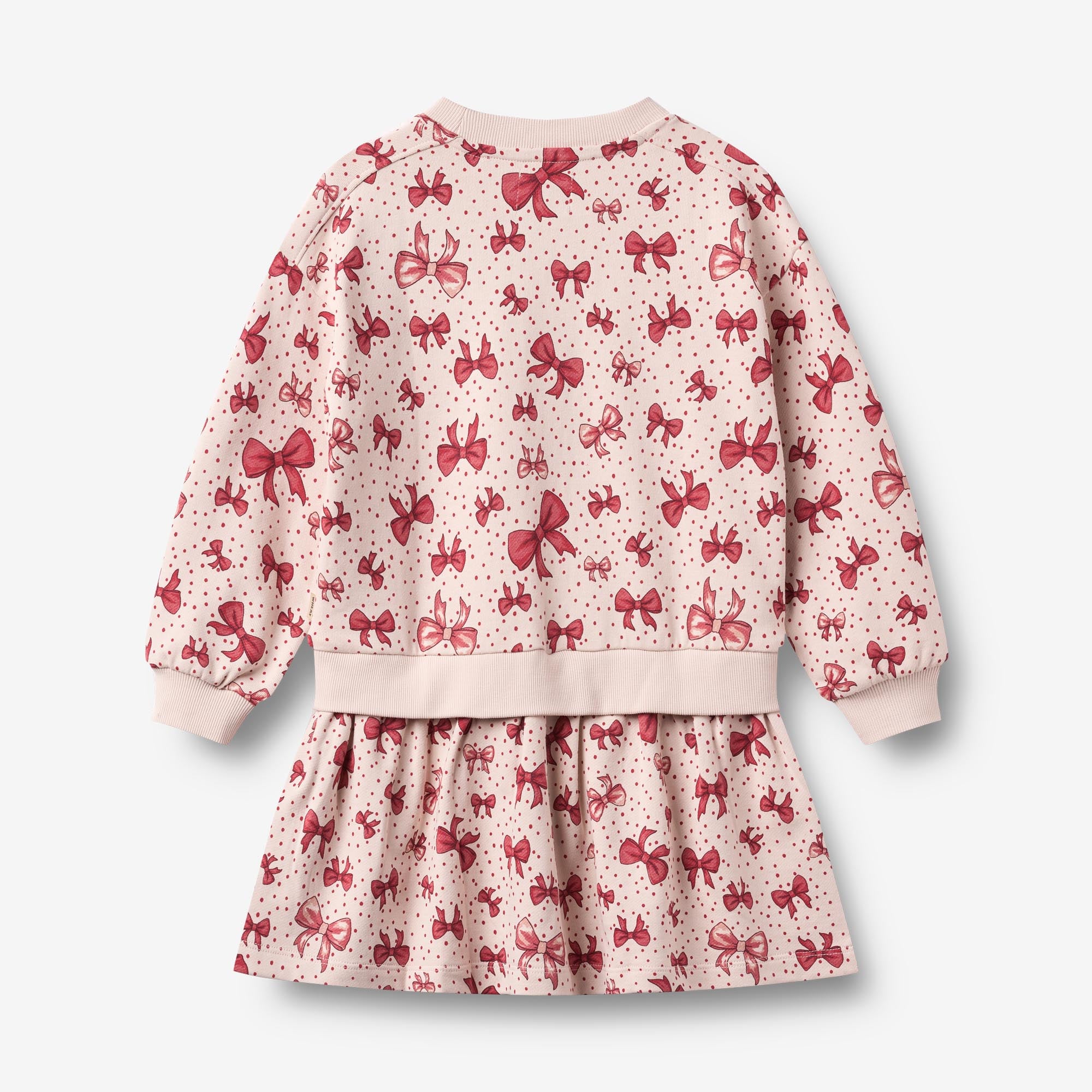 wheat-maggie-sweatkleid-almond-peach-bows-bio-baumwolle image 2