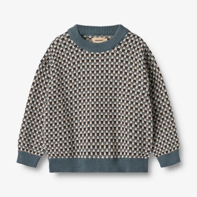 wheat-flores-jacquard-pullover-kinder-stormy-weather-bio image 1