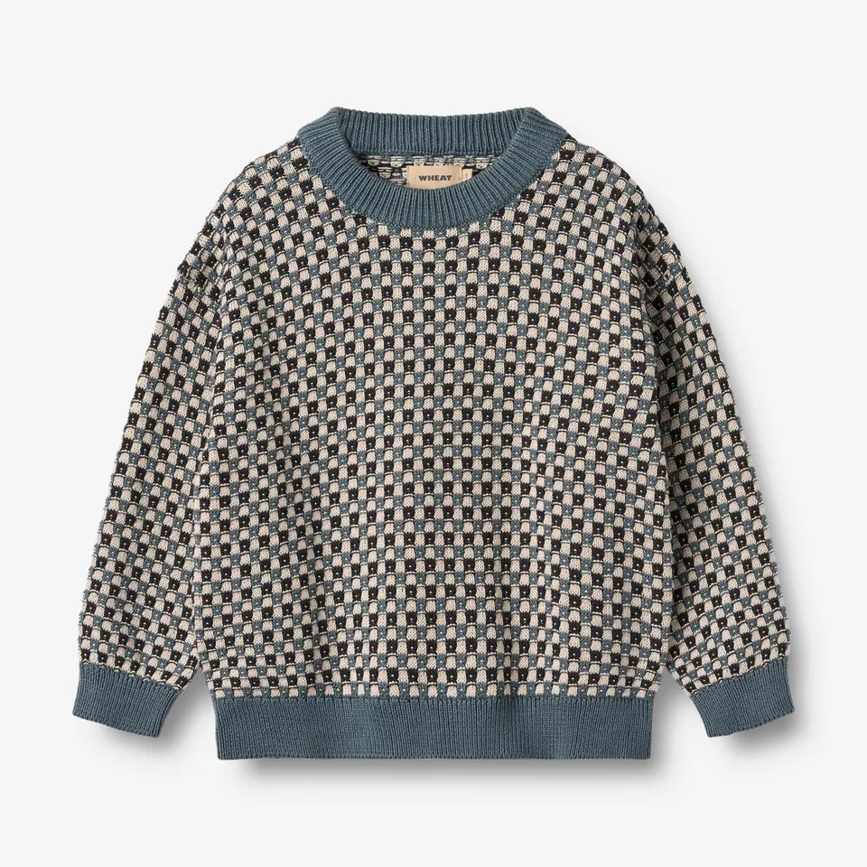 wheat-flores-jacquard-pullover-kinder-stormy-weather-bio image 1