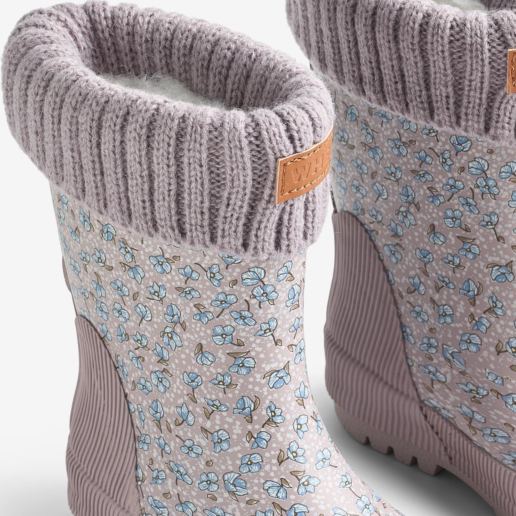 wheat-thermo-wader-gummistiefel-lilac-blue-flowers-wollfutter image 5