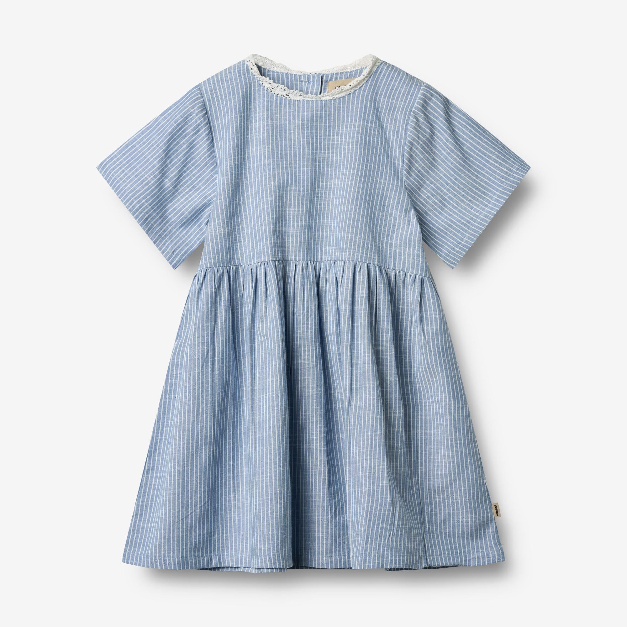 wheat-elma-kleid-blue-stripe-bio-baumwolle-kurz image 1