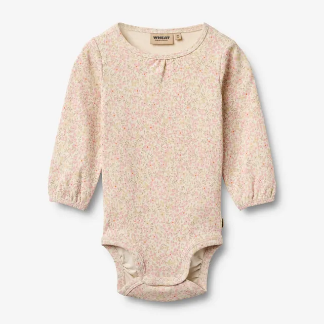 wheat-elmine-body-langarm-coral-flowers-bio-baumwolle-baby image 1