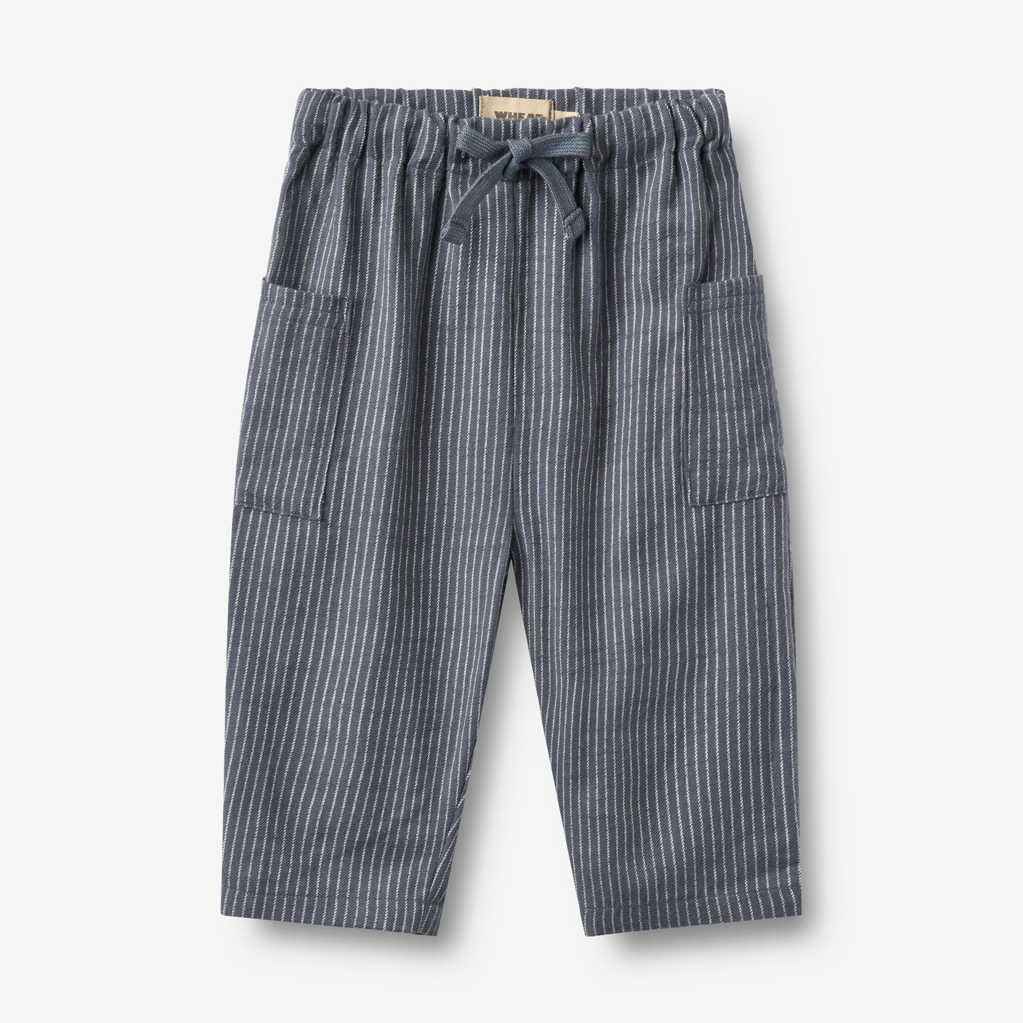 wheat-arne-hose-baby-greyblue-slub-stripe-bio-baumwolle image 1