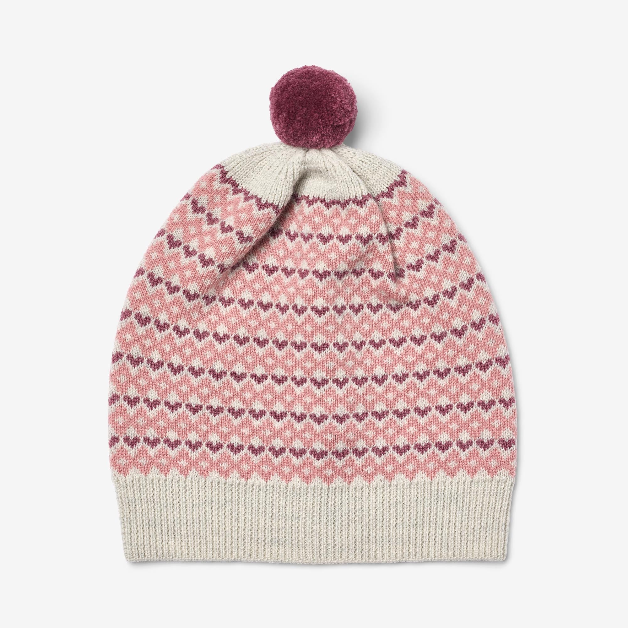 wheat-doonia-beanie-eggshell-merinowolle-mit-bommel image 1