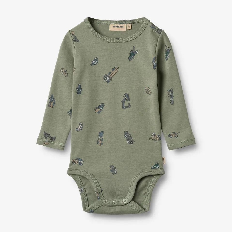 wheat-freddie-body-dusty-green-cars-langarm-bio-baby image 1