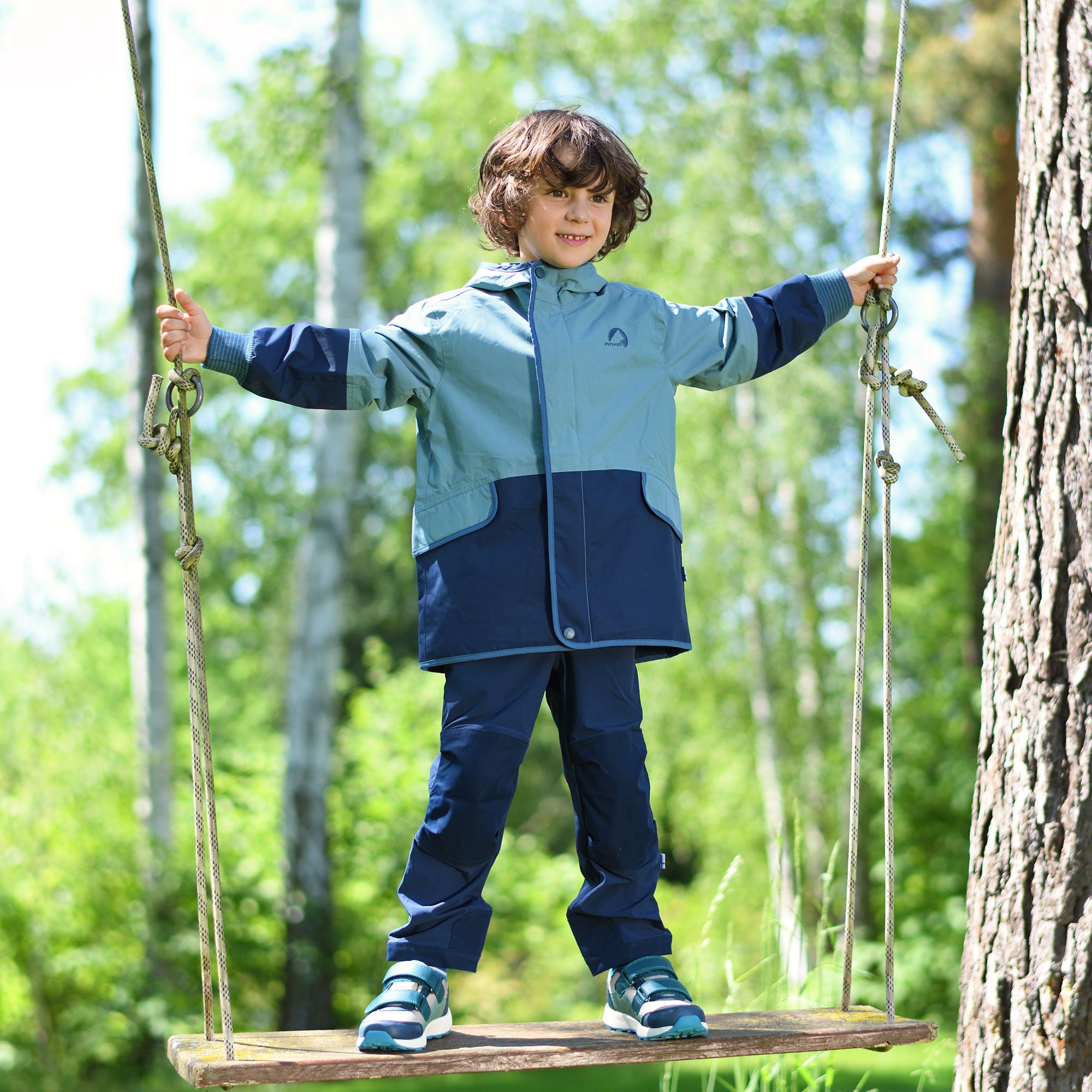 finkid-moska-bergangsjacke-smoke-blue-real-teal-80-90 image 2