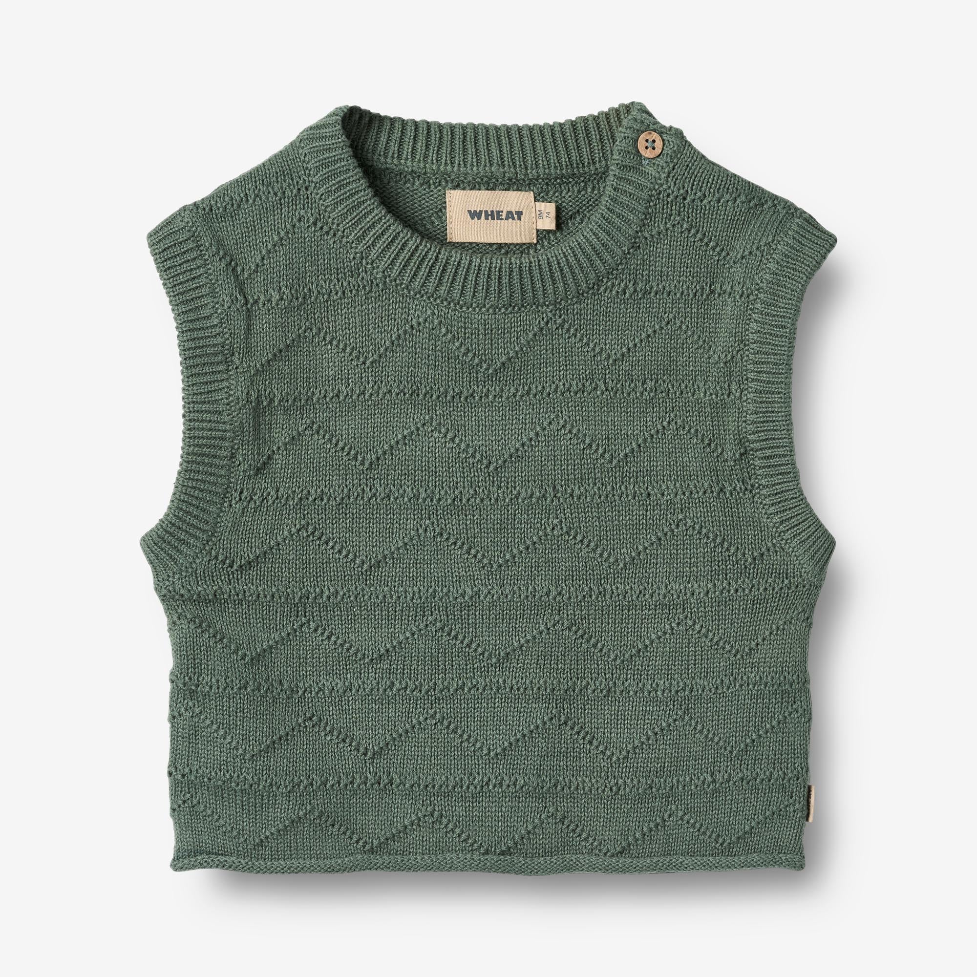 wheat-bobby-strickweste-duck-green-bio image 1