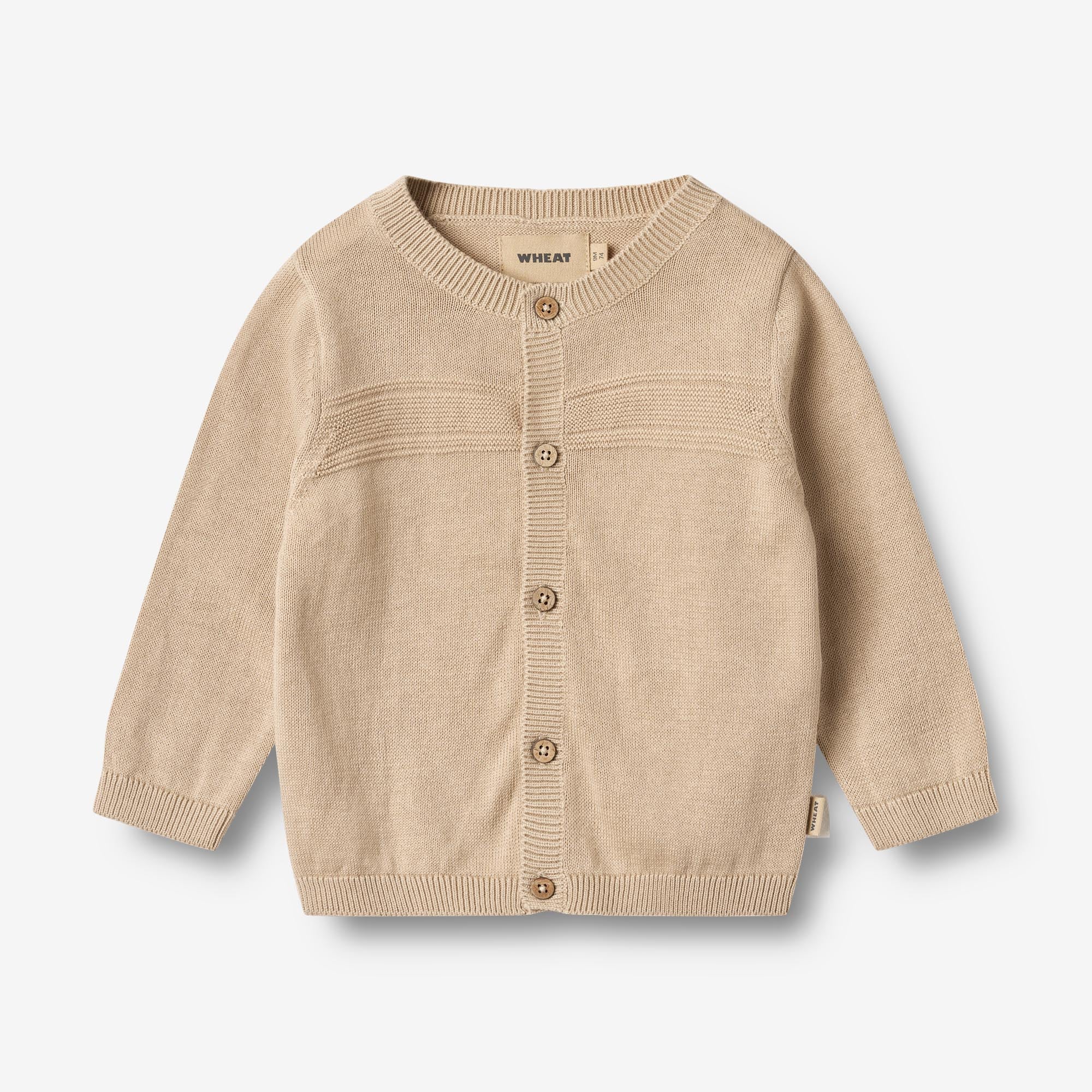 wheat-sofus-strickjacke-warm-sand-bio-baumwolle image 1