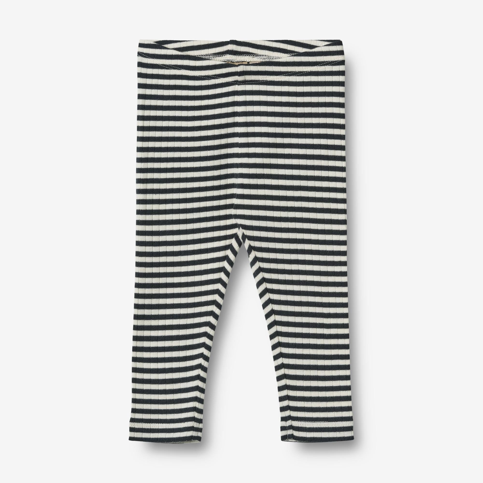 wheat-clothing-jersey-leggings-jules-baby-leggings-navy-rib-stripe-bio image 1
