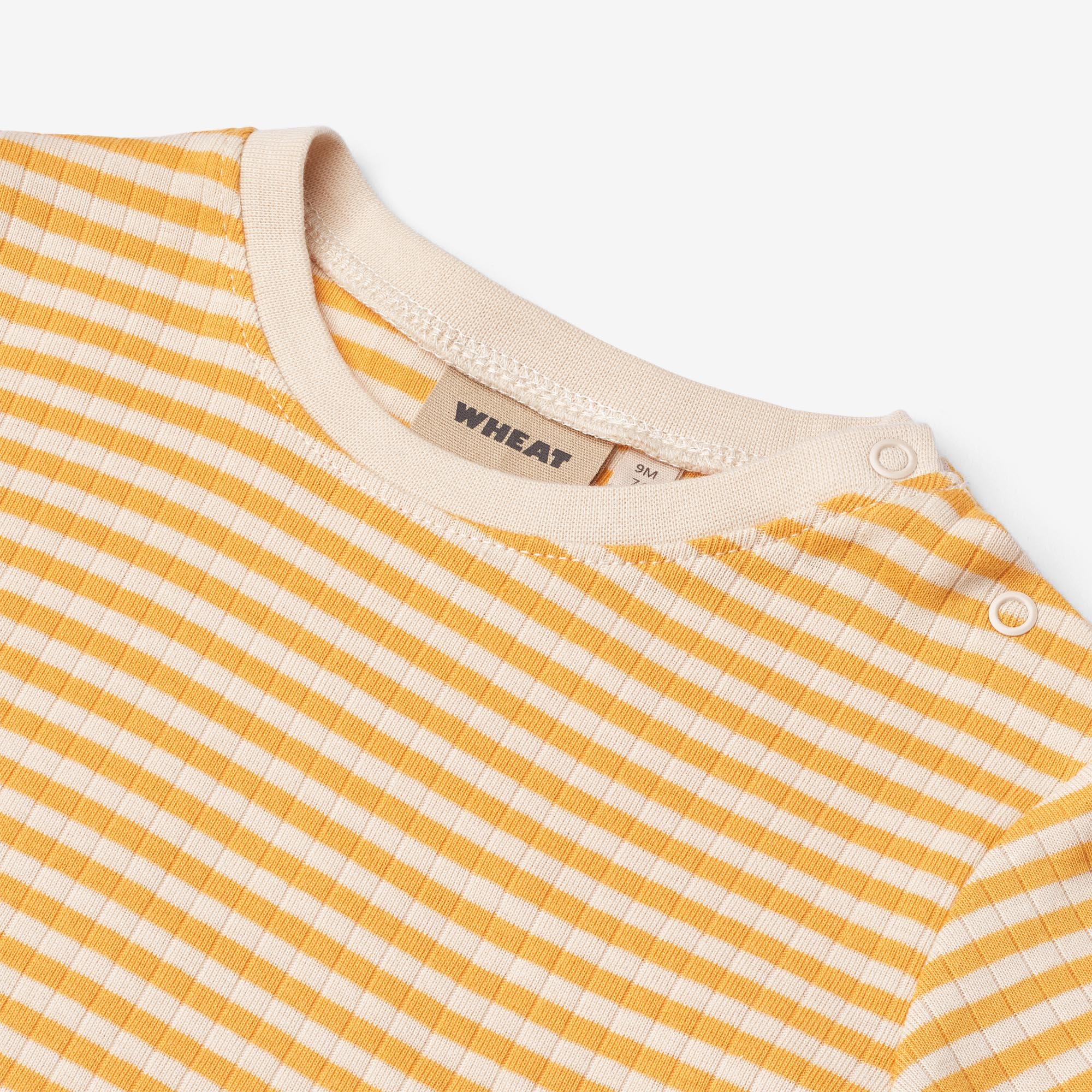 wheat-fabian-t-shirt-yellow-rib-stripe-bio-baumwolle-baby image 3
