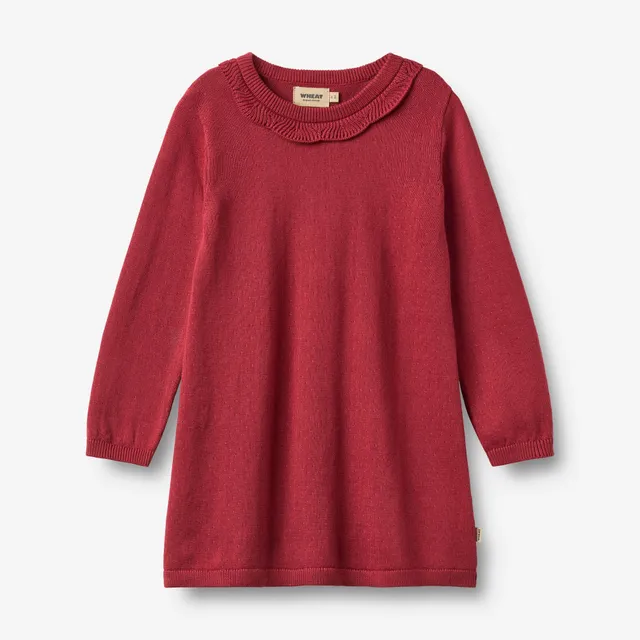 wheat-nannie-strickkleid-m-dchen-red-cherry-bio-baumwolle image 1