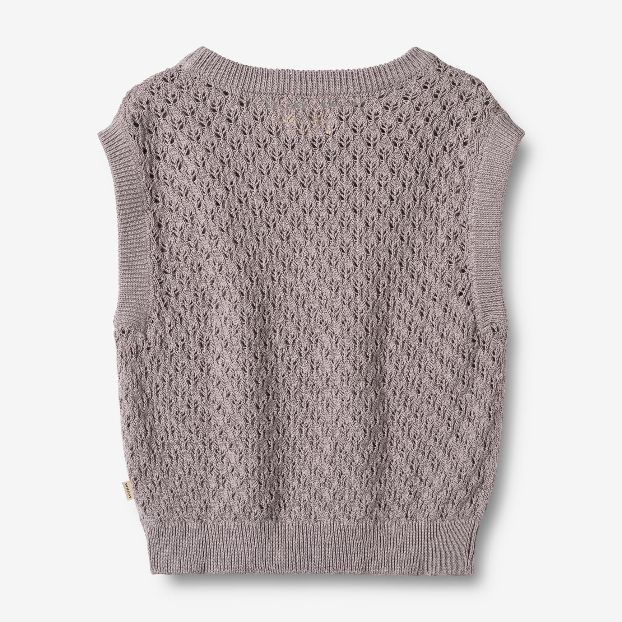 wheat-saga-strickweste-dusty-purple-bio-baumwolle image 2