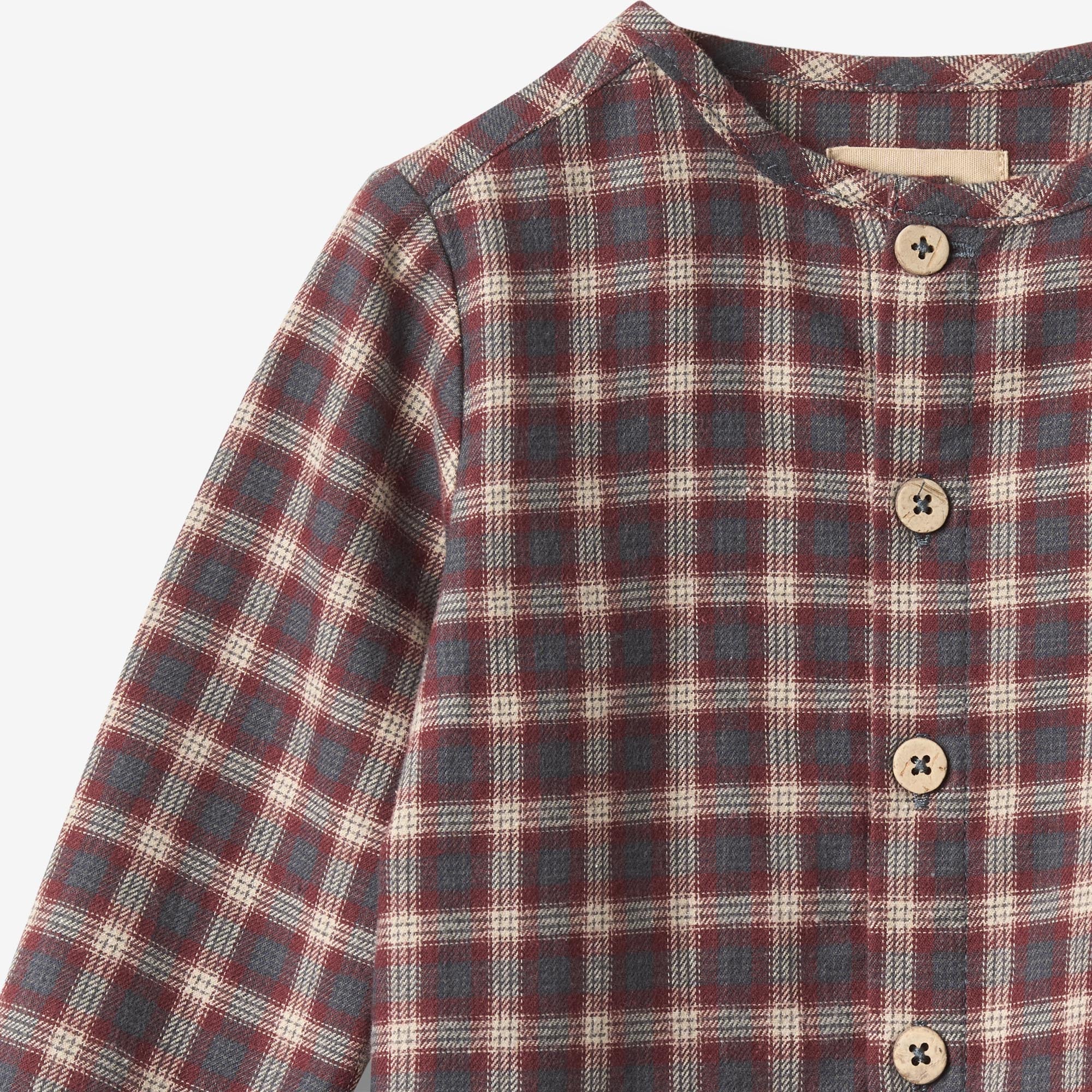 wheat-shelby-babyhemd-blue-holiday-check-bio-flanell image 3