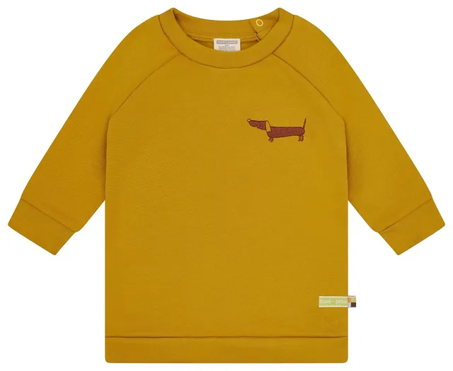 loud-proud-classics-dackel-sweatkleid-bio-baumwolle-curry image 1