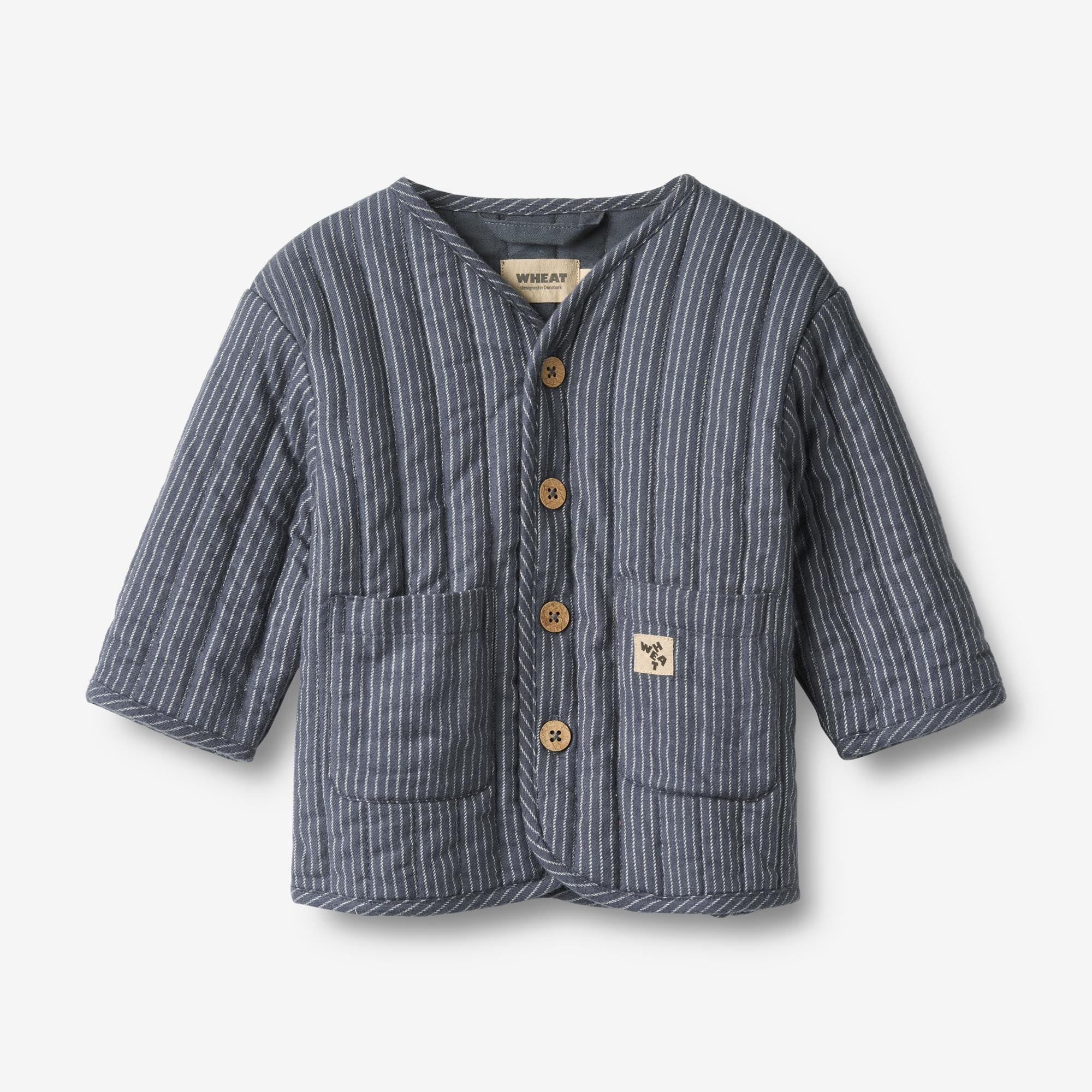wheat-siggo-steppjacke-greyblue-slub-stripe-bio-baumwolle image 1