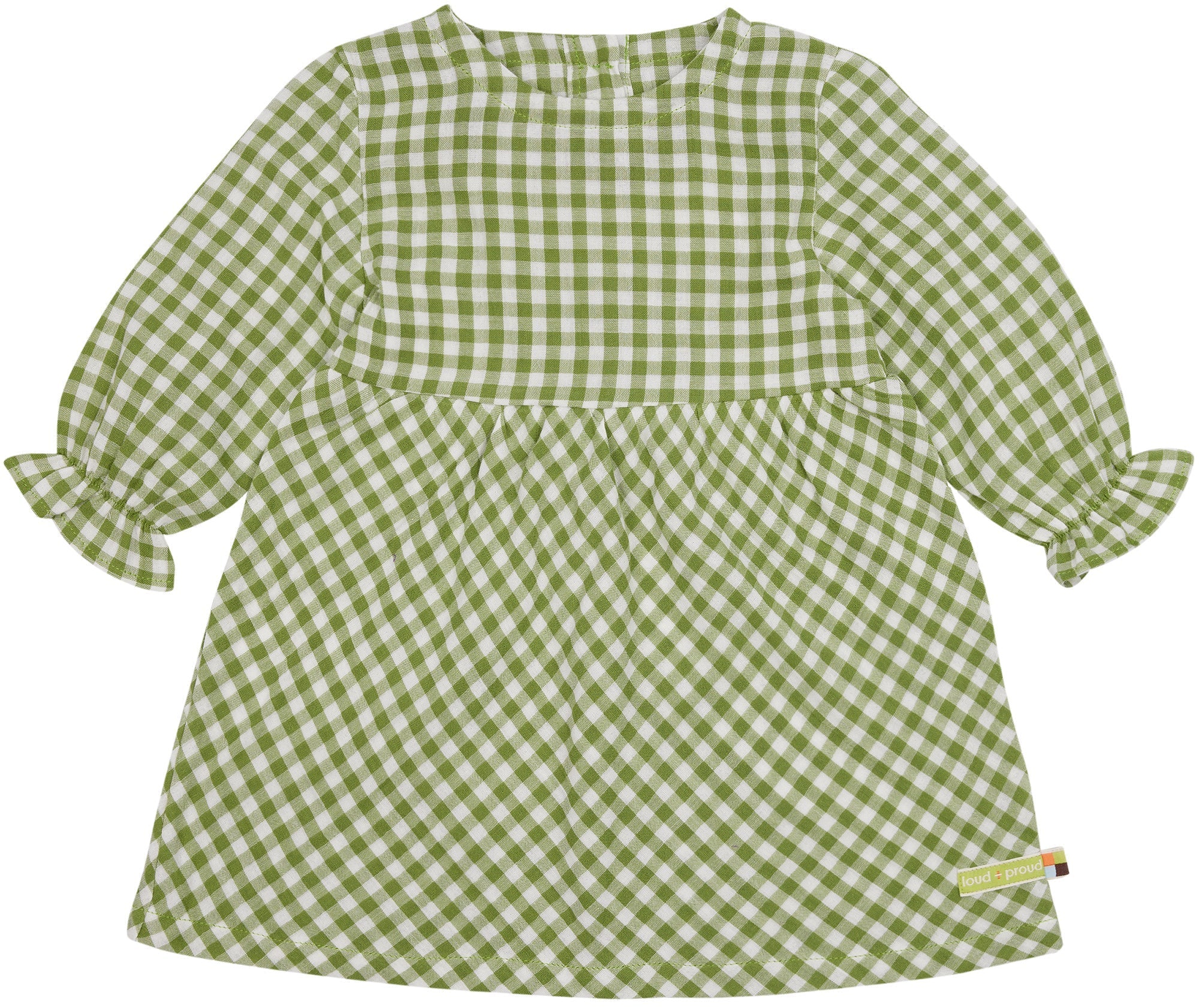 loud-proud-classics-musselin-kleid-karo-kleid-grass image 1